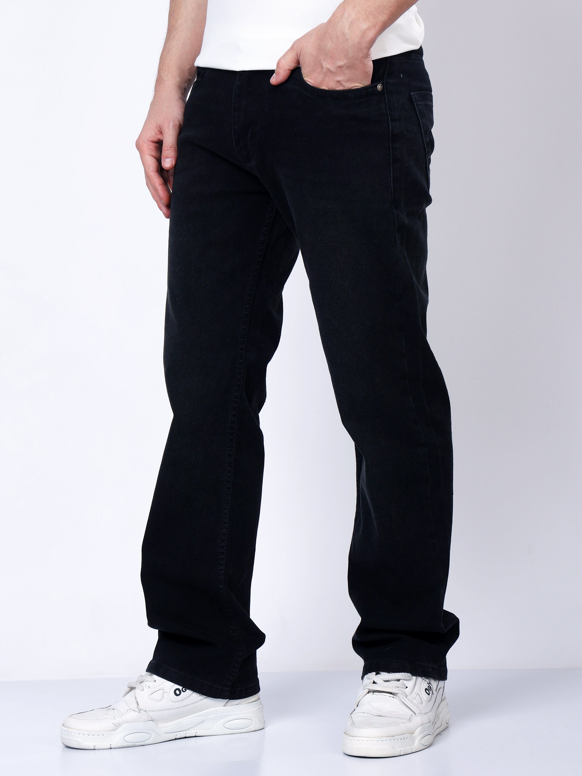 Stylox Men’s Mid-Rise Comfort Fit Stretchable Mid Grey Denim Jeans - Stylox