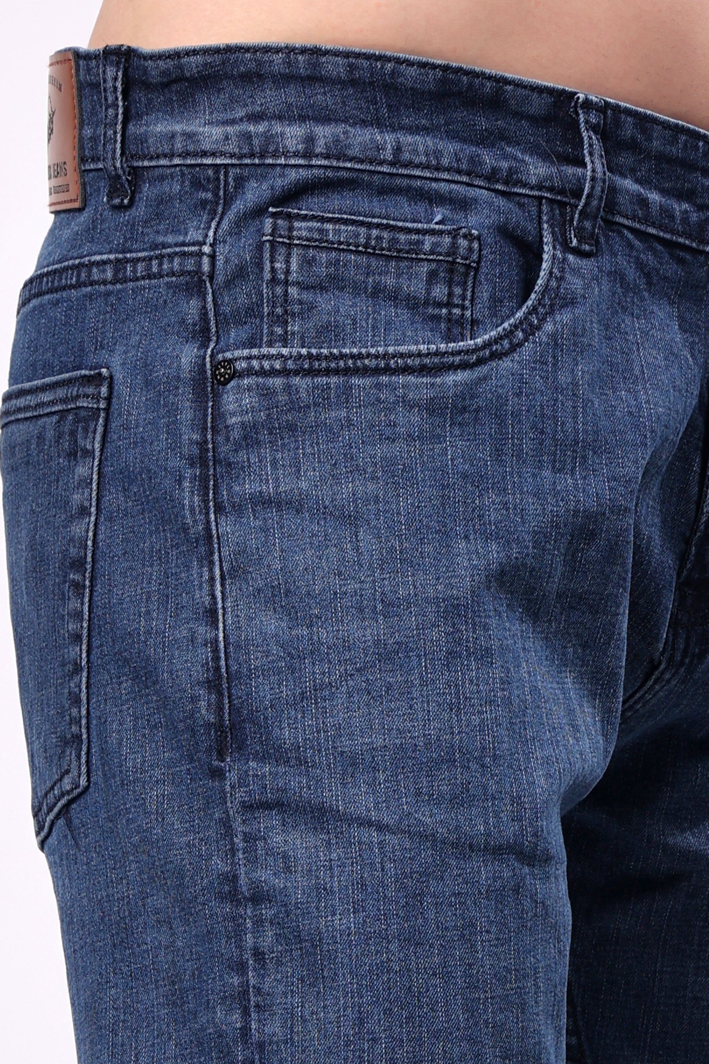 Stylox Men Slim Fit Denim Jeans - Mid Dark Blue, - 5110-11170 - Stylox