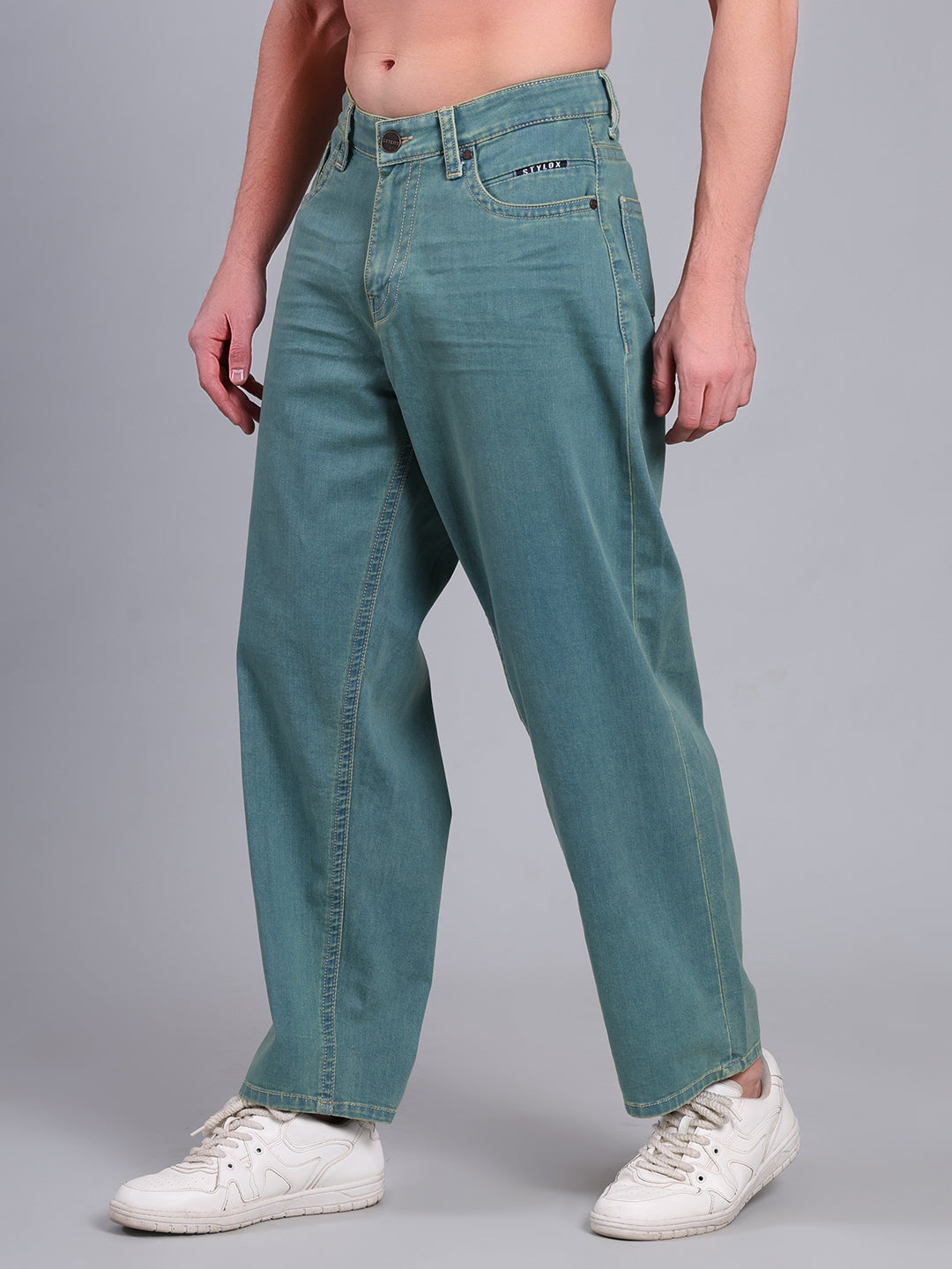 Stylox Men’s Sea Blue Loose Fit Jeans – Street-Ready Comfort &amp; Classic Style
