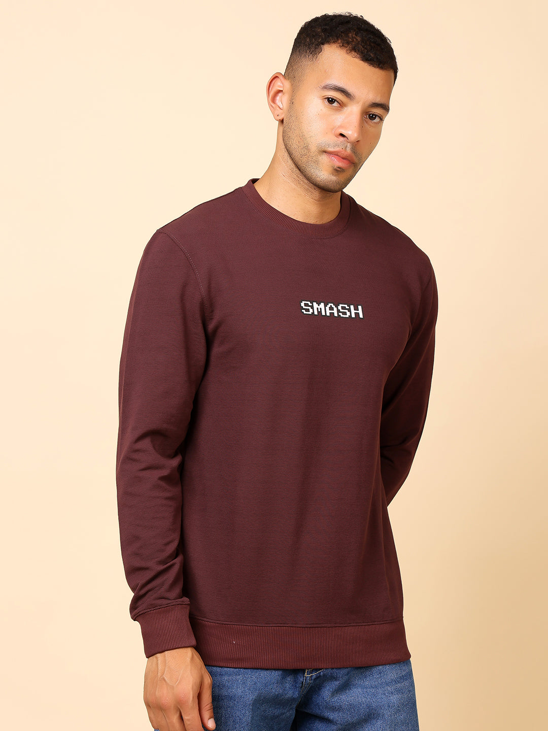 Stylox Men’s Round Neck Full Sleeve Sweatshirt with Back Graphic Print – Casual Streetwear Style - Stylox