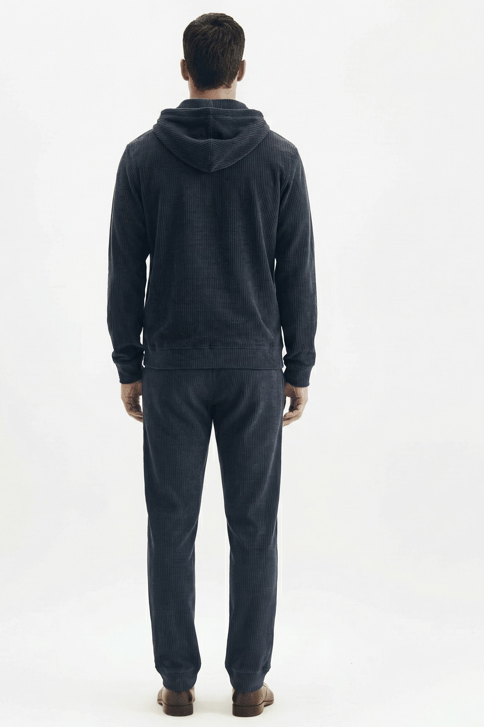 Stylox Men’s Regular Fit Ribbed Tracksuit Set (Hooded Sweatshirt + Jogger Pants) (Sky) - Stylox