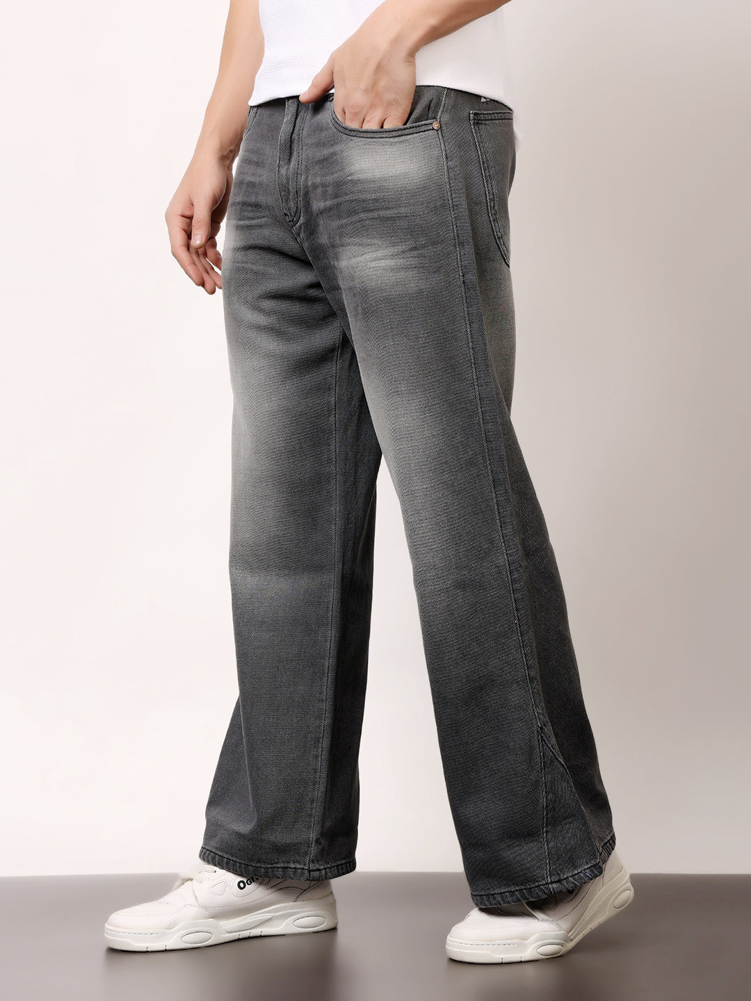 Stylox Men’s Washed Baggy Fit Jeans — Vintage Wash, Relaxed Streetwear Look |J-07