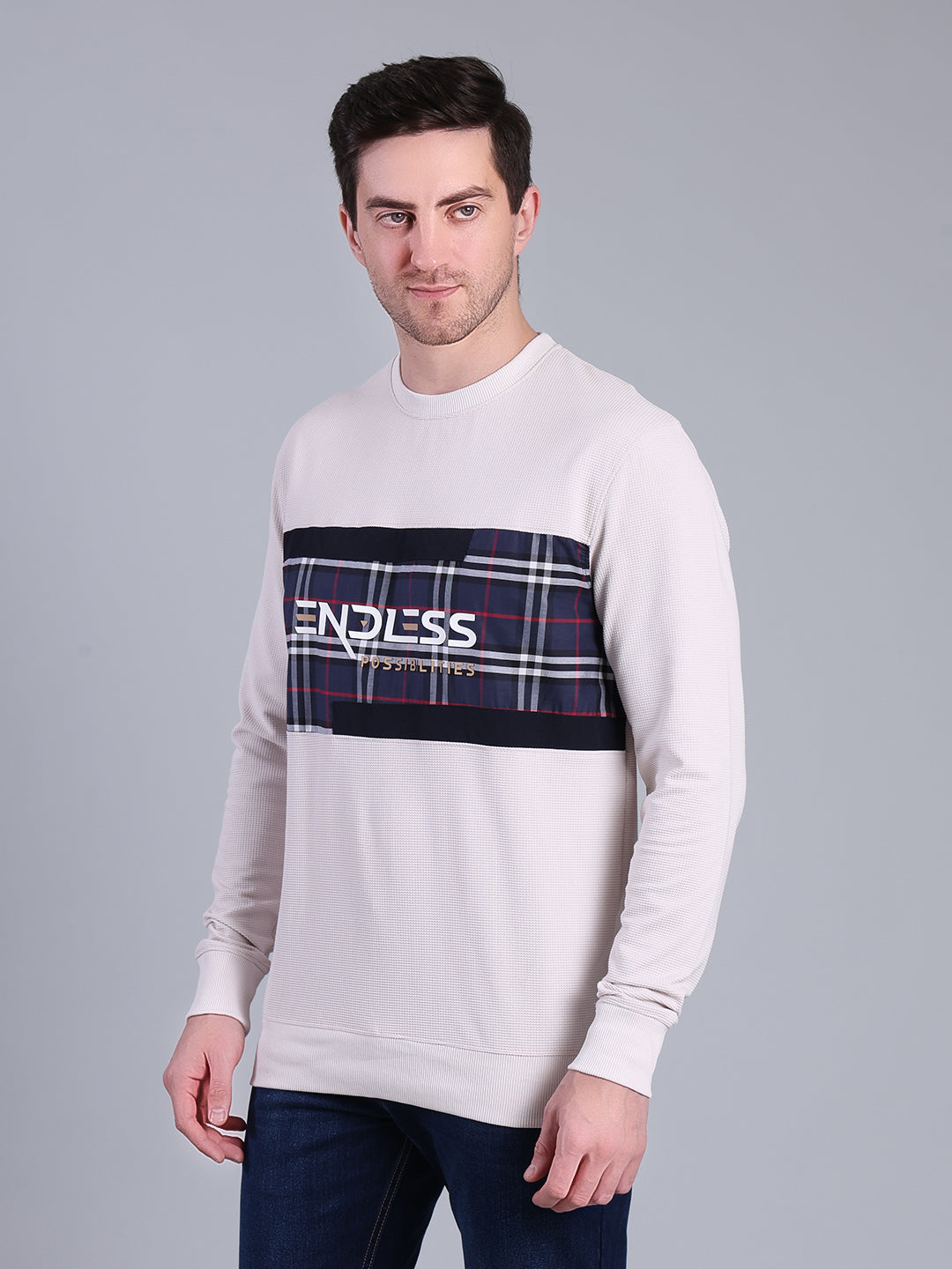 Stylox Men’s Printed Sweatshirt | Crew Neck Sweatshirt with Chest Print | Full Sleeve Casual Winter Wear