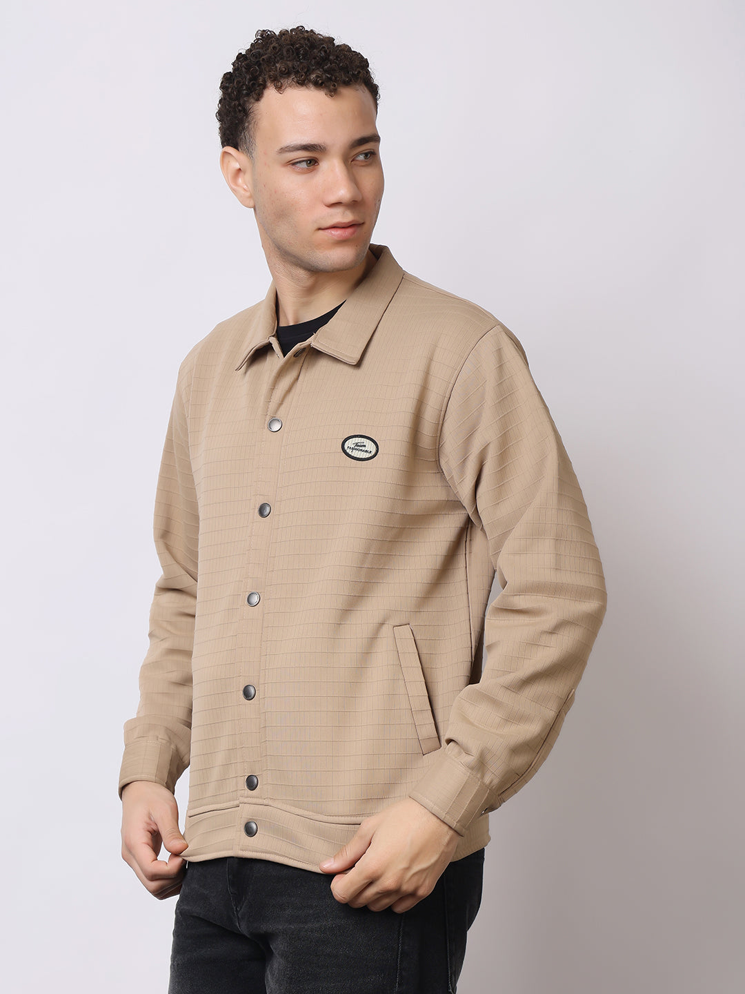 Stylox Men’s Textured Button-Down Shacket – Lightweight Casual Jacket for Winter &amp; Fall