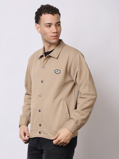 Stylox Men’s Textured Button-Down Shacket – Lightweight Casual Jacket for Winter &amp; Fall