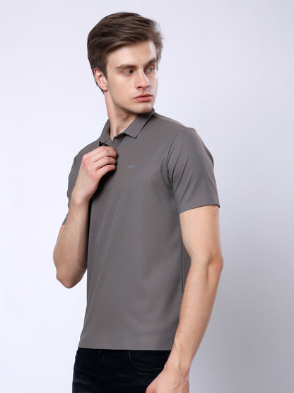 Stylox Men’s Premium Regular Fit Stretchable Polo T-Shirt-Arm Taupe - Stylox