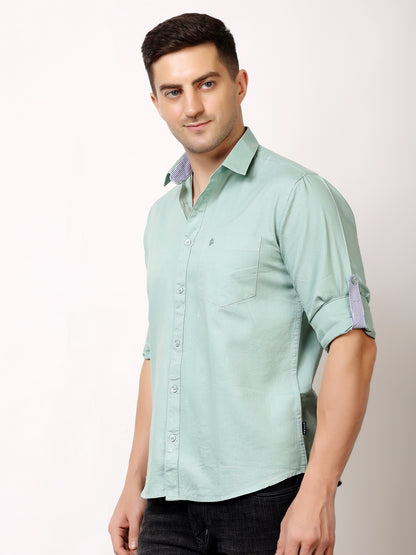 Stylox Men’s Regular Fit Oxford Full Sleeve Solid Shirt | Premium Cotton Blend Casual &amp; Formal Wear