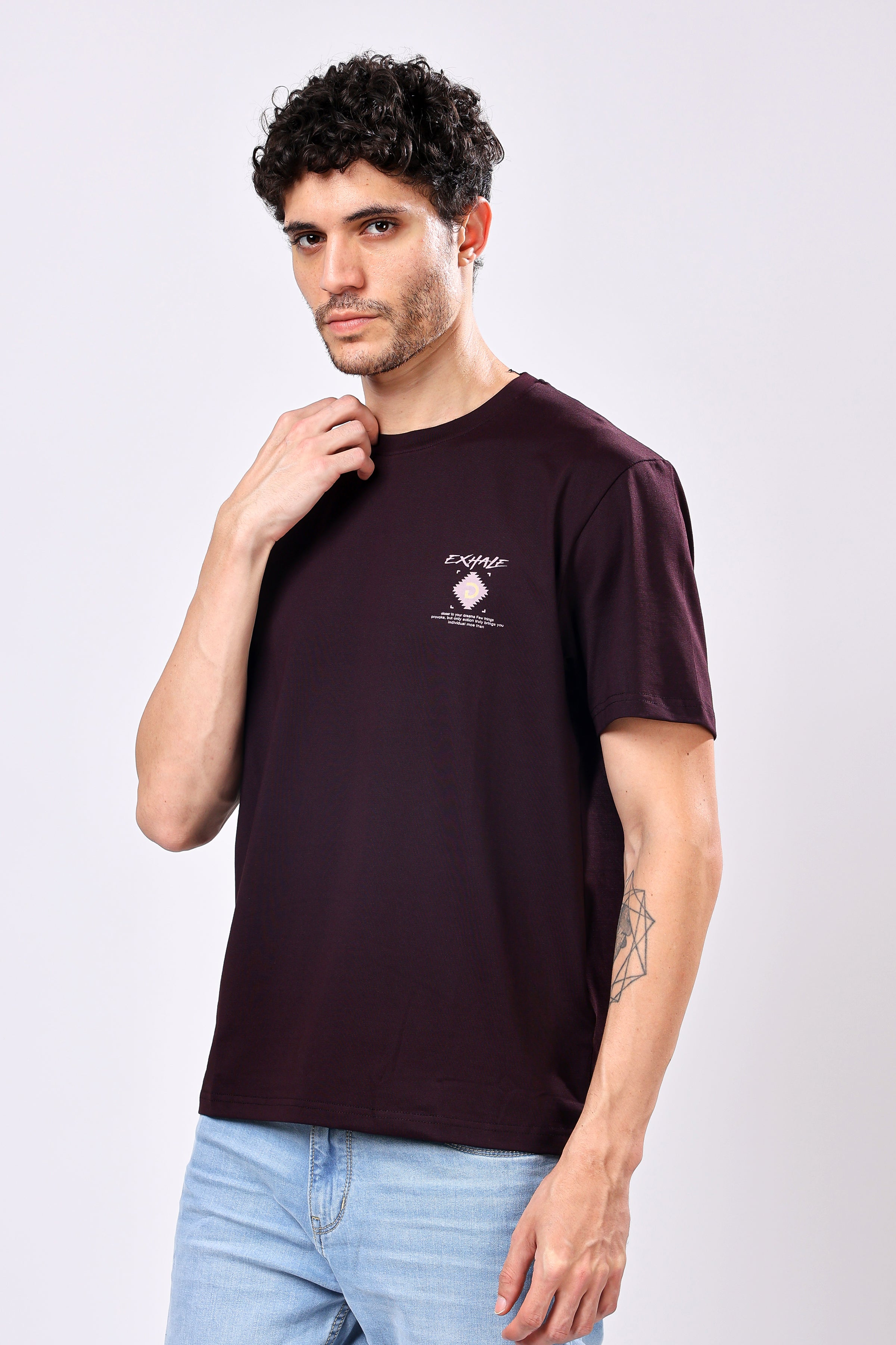 Stylox Men’s Oversized Round Neck Half Sleeve Back Printed T-Shirt | Premium Cotton Loose Fit Graphic Tee for Streetwear - Stylox
