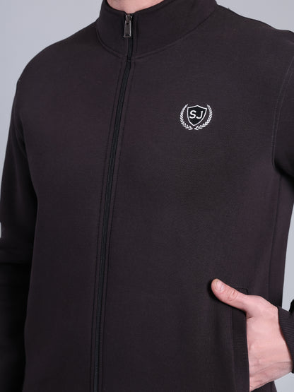 Stylox Men’s Solid Tracksuit Set with Zip-Up Jacket &amp; Joggers – Winter Athleisure Wear