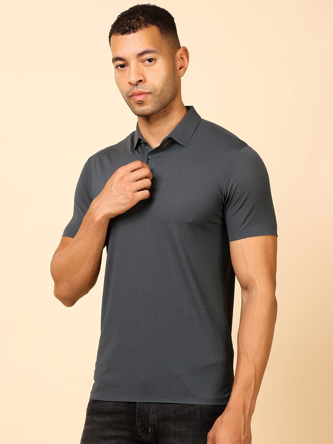 Stylox Premium Stretchable Nylon-Spandex Solid Polo T-Shirt – Sleek Comfort &amp; Performance