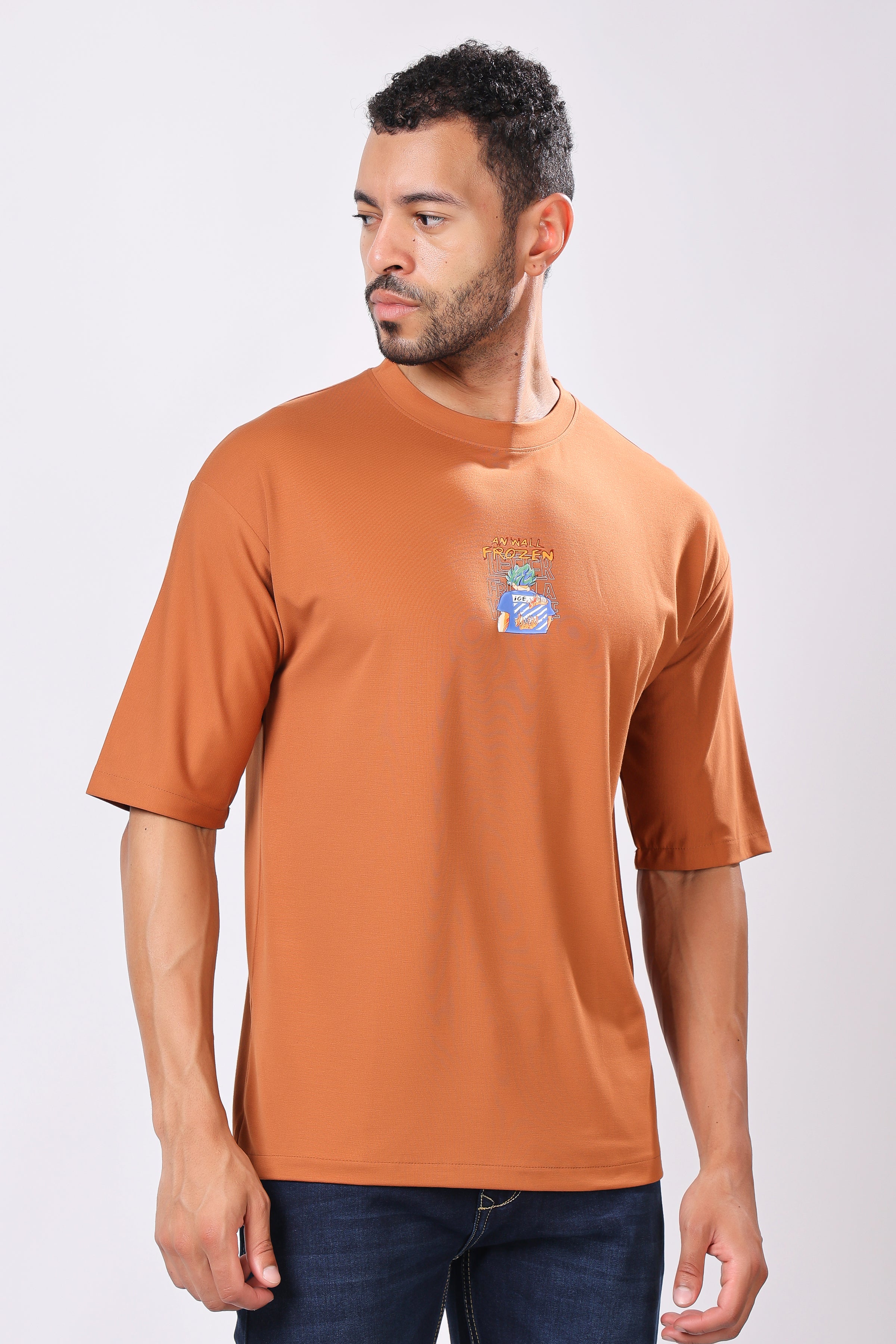 Stylox Men’s Oversized Round Neck Half Sleeve Back Printed T-Shirt | Premium Cotton Loose Fit Graphic Tee for Streetwear & Casual Style - Stylox