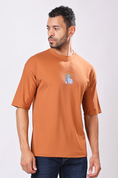 Stylox Men’s Oversized Round Neck Half Sleeve Back Printed T-Shirt | Premium Cotton Loose Fit Graphic Tee for Streetwear &amp; Casual Style