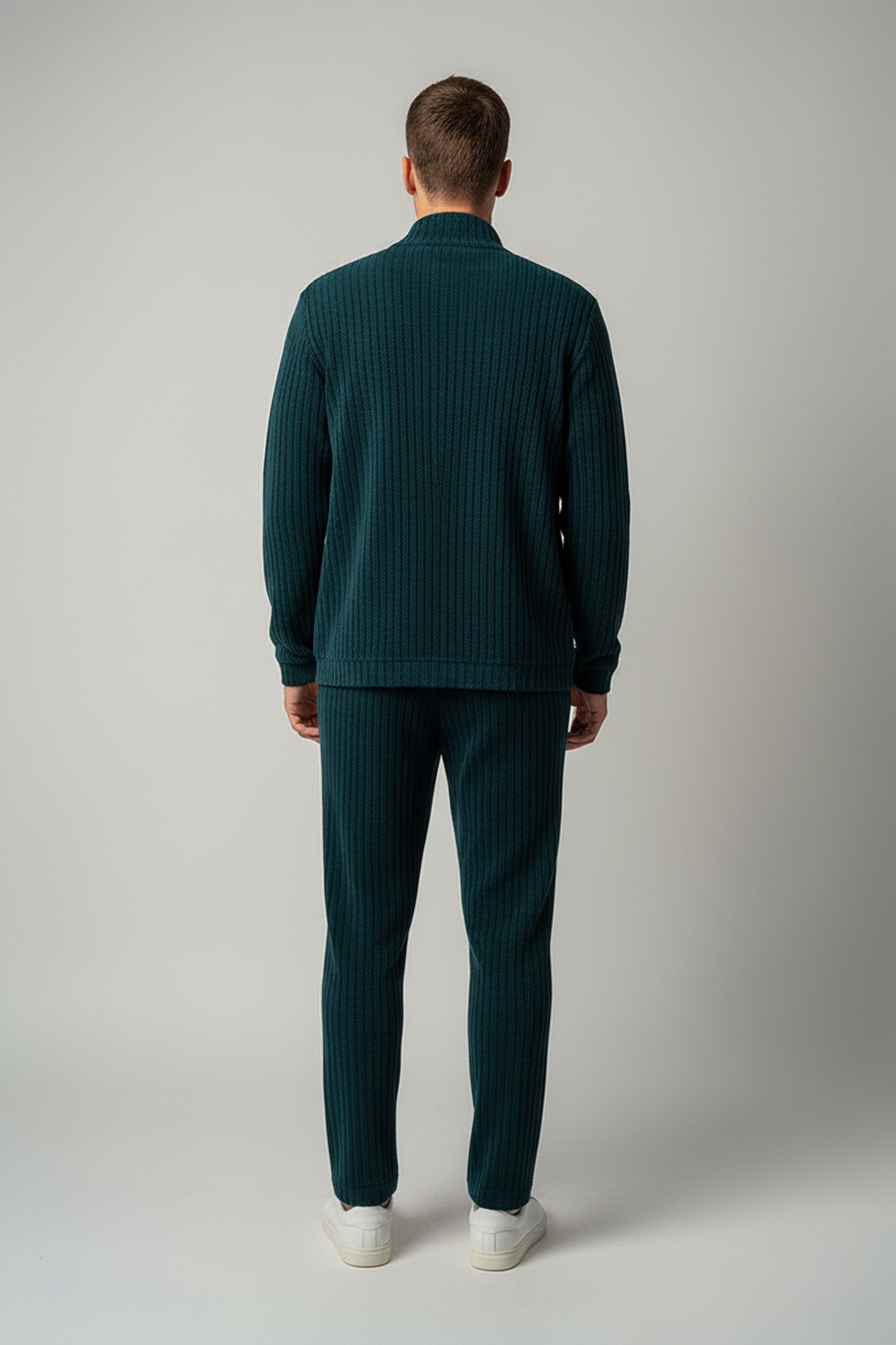 Stylox Men’s Premium Ribbed Co-Ord Set | Luxury Zip Jacket &amp; Jogger Set