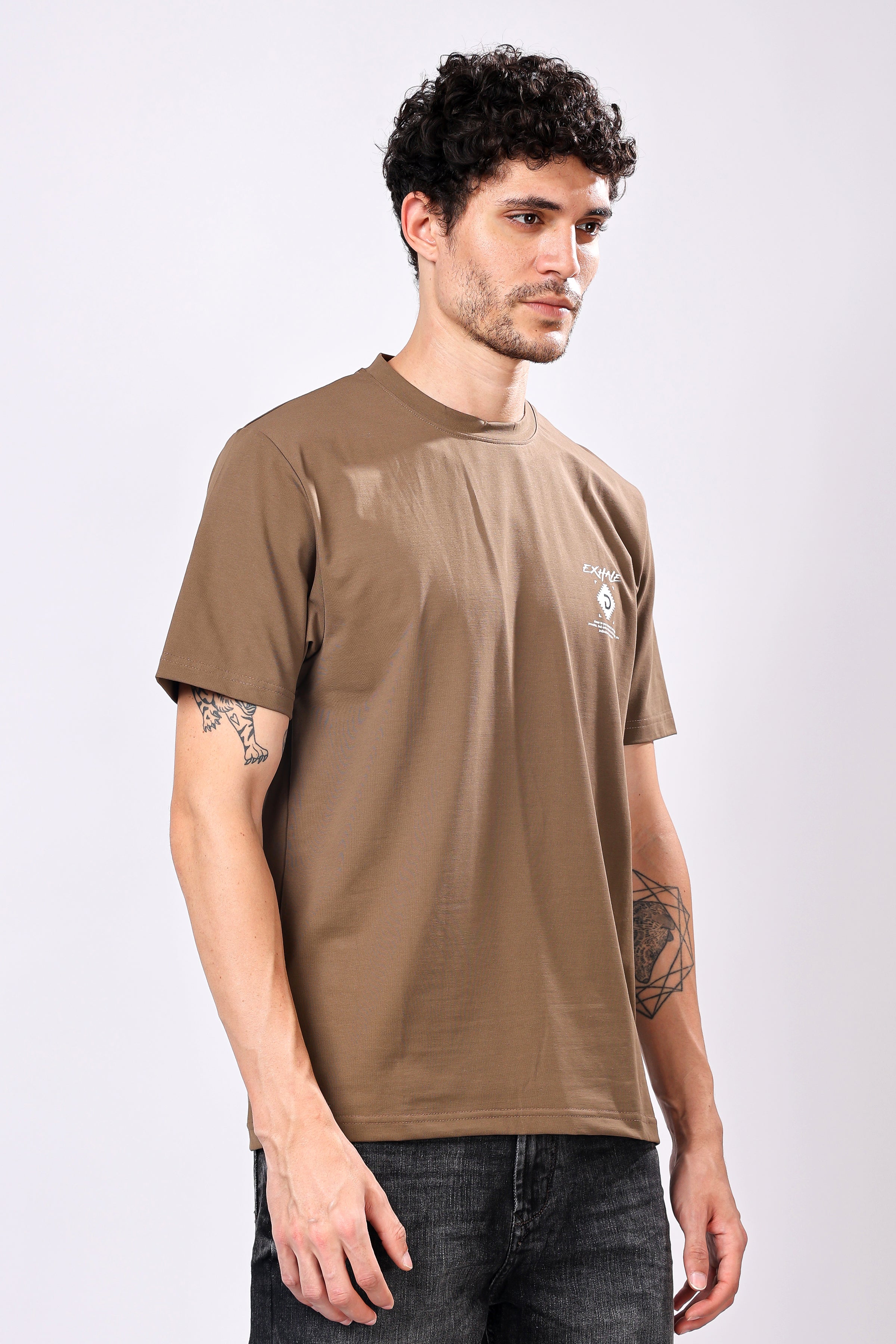 Stylox Men’s Oversized Round Neck Half Sleeve Back Printed T-Shirt | Premium Cotton Loose Fit Graphic Tee for Streetwear - Stylox