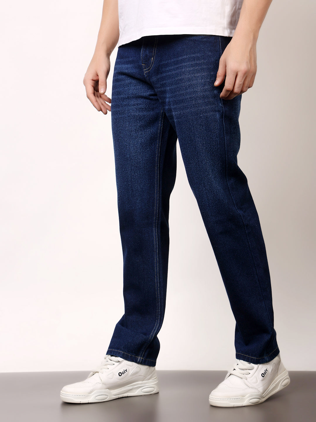 Stylox Men’s Relaxed Fit Solid Jeans | Comfortable Denim Casual Wear for Everyday Style (Dark Blue)