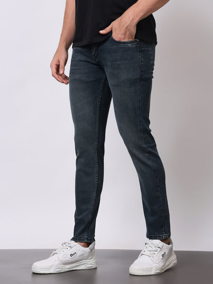 Stylox Men’s Slim Fit Solid Jeans | Stretchable Plain Denim Jeans for Men | Classic Mid-Rise Slim Fit Jeans for Smart Casual Wear