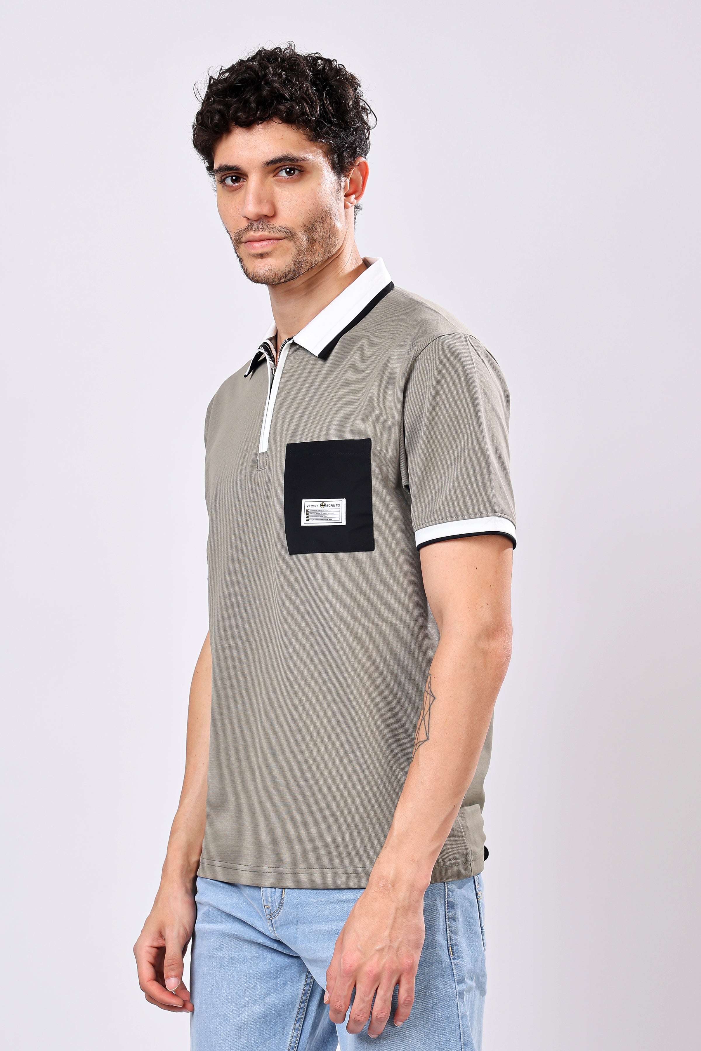 Stylox Men’s Polo Neck Solid T-Shirt with Single Pocket – Classic Style, Comfortable & Smart Casual Wear - Stylox