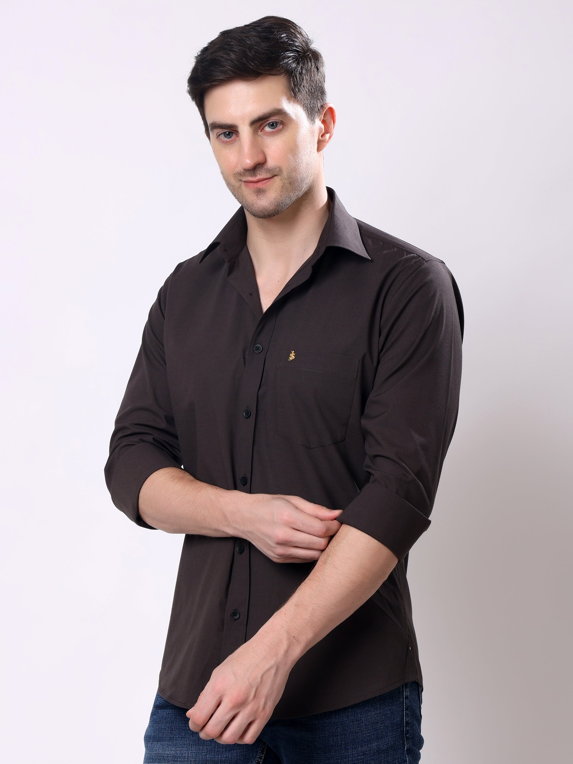 Stylox Men’s Regular Fit Full Sleeve Solid Casual Shirt - Stylox