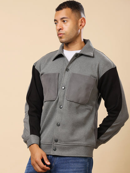 Stylox Men’s Shacket with Button Closure – Stylish Jacket for Every Season