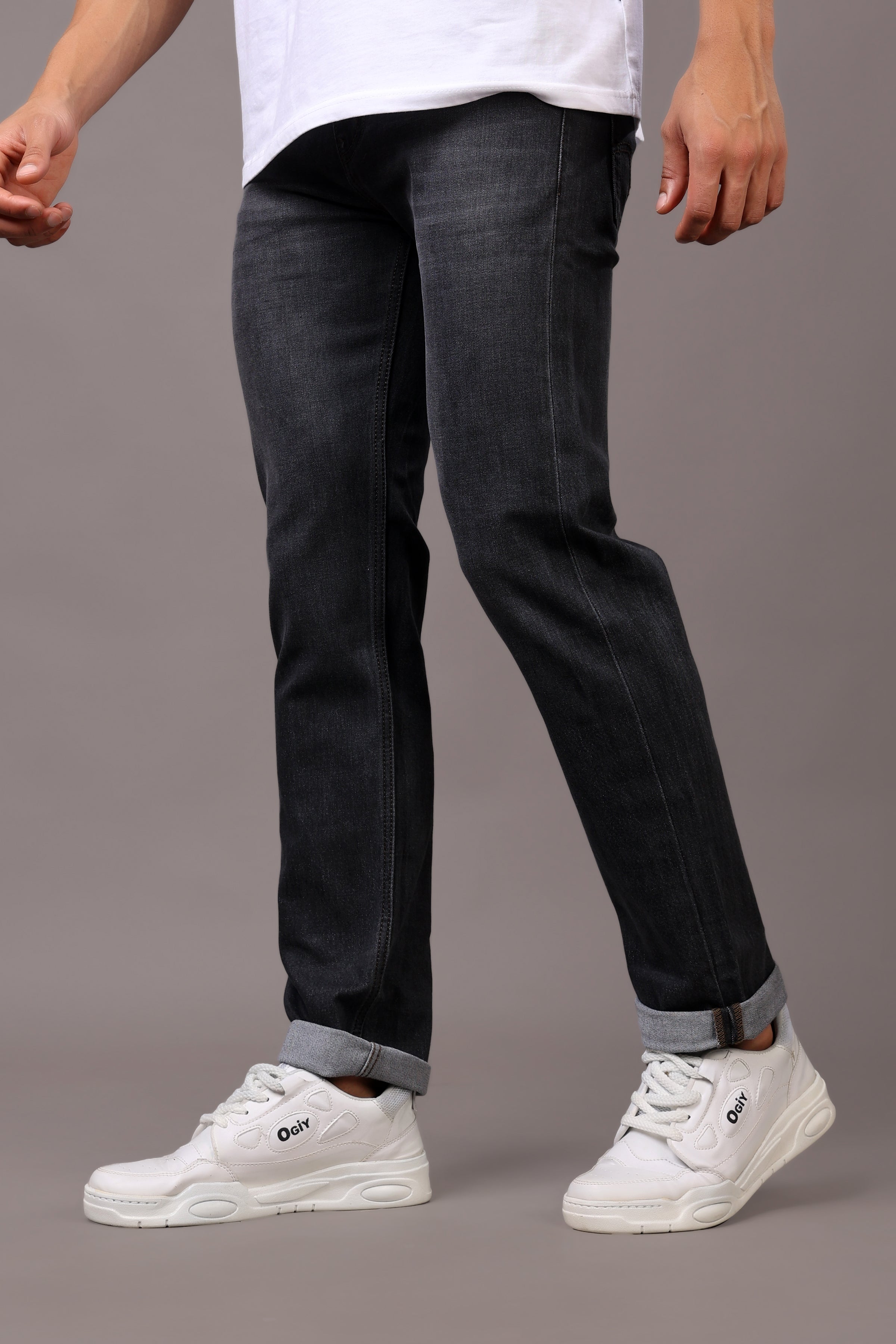 Stylox Men’s Comfort Fit Denim Jeans - Grey, Mid Dark Grey & Dark Grey ,