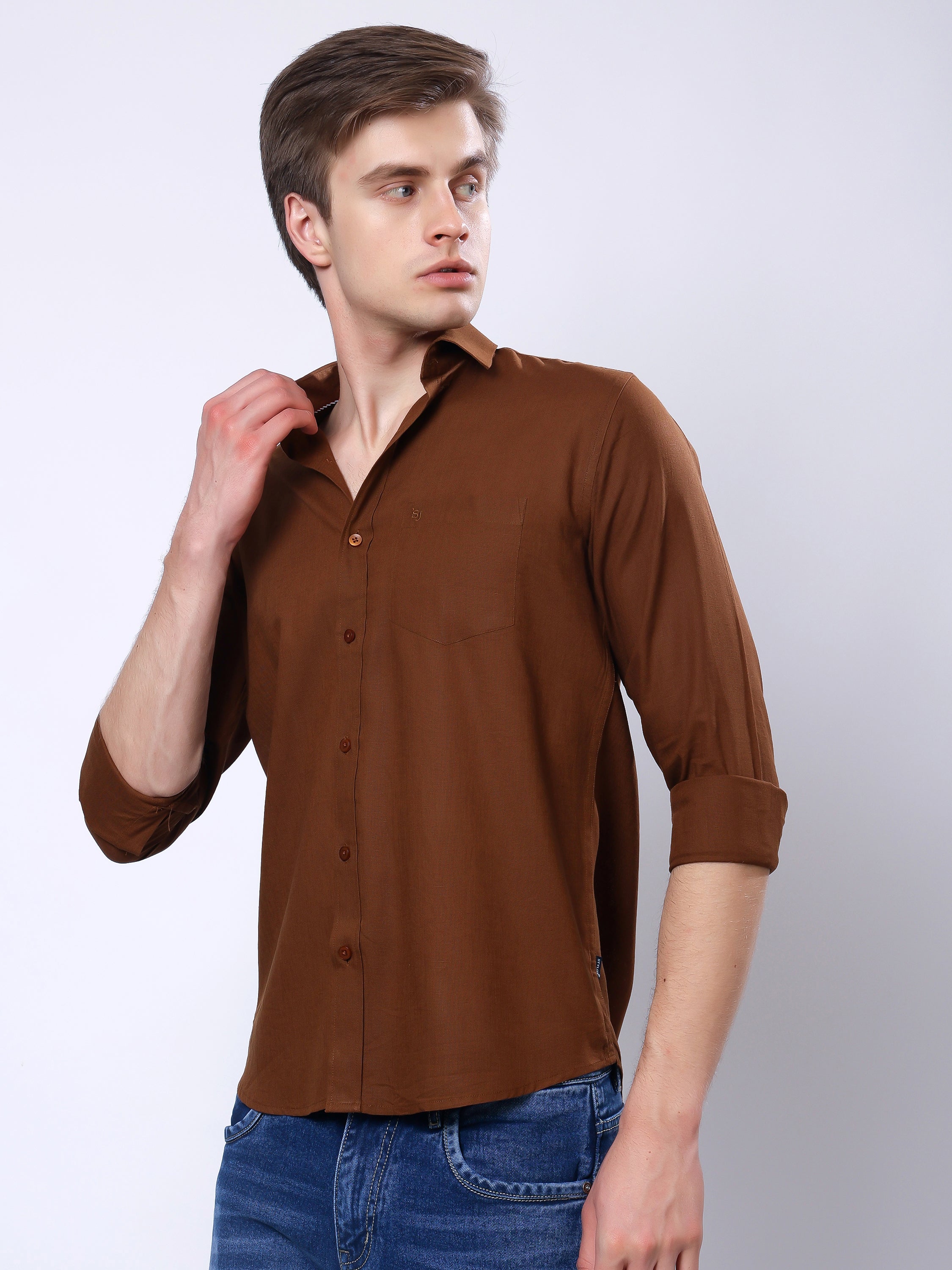 Stylox Men’s Regular Fit Full Sleeve Solid Casual Shirt - Stylox
