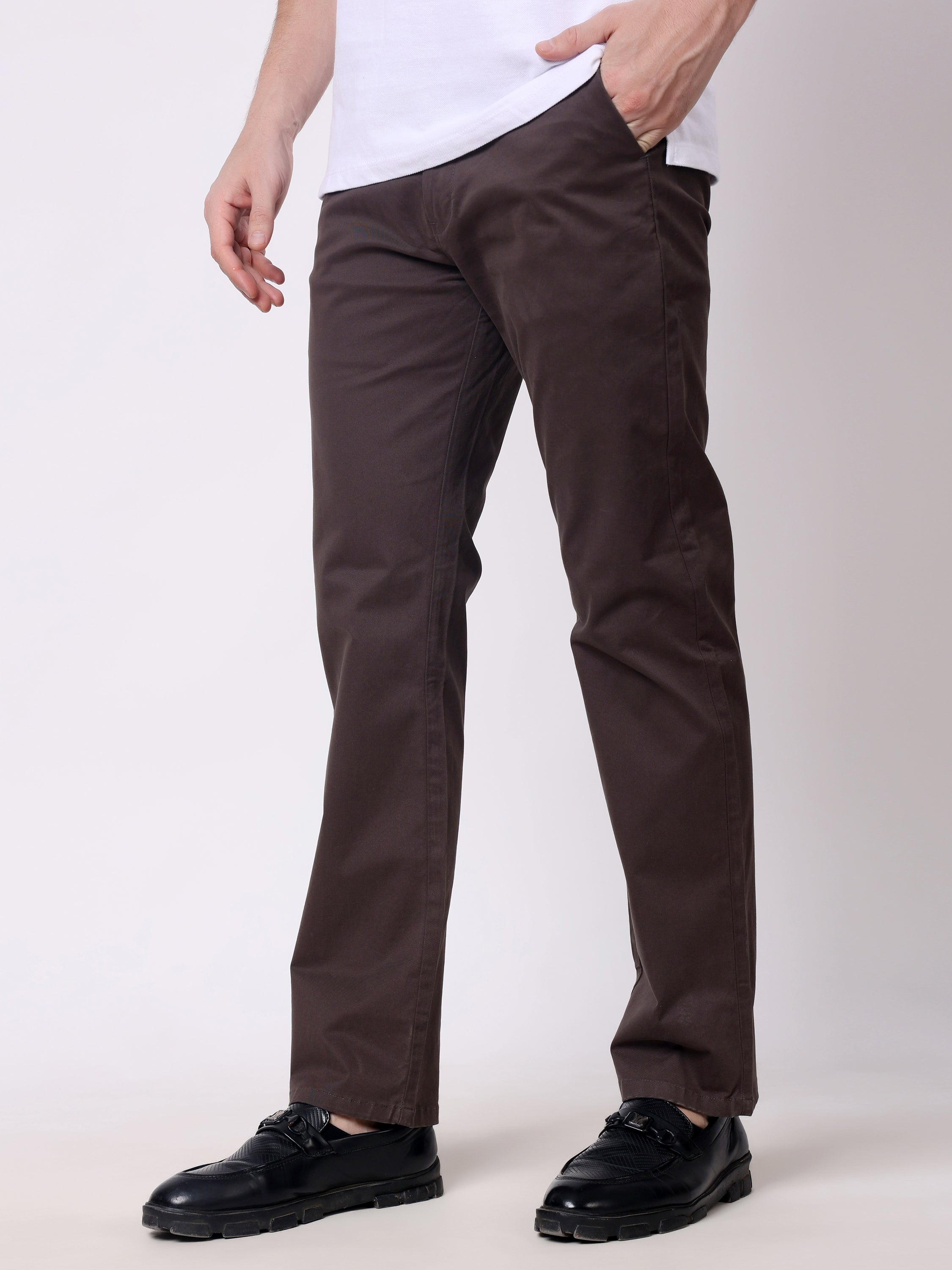 Stylox Men’s Straight Fit Non-Stretch Casual Chinos Trousers - Stylox