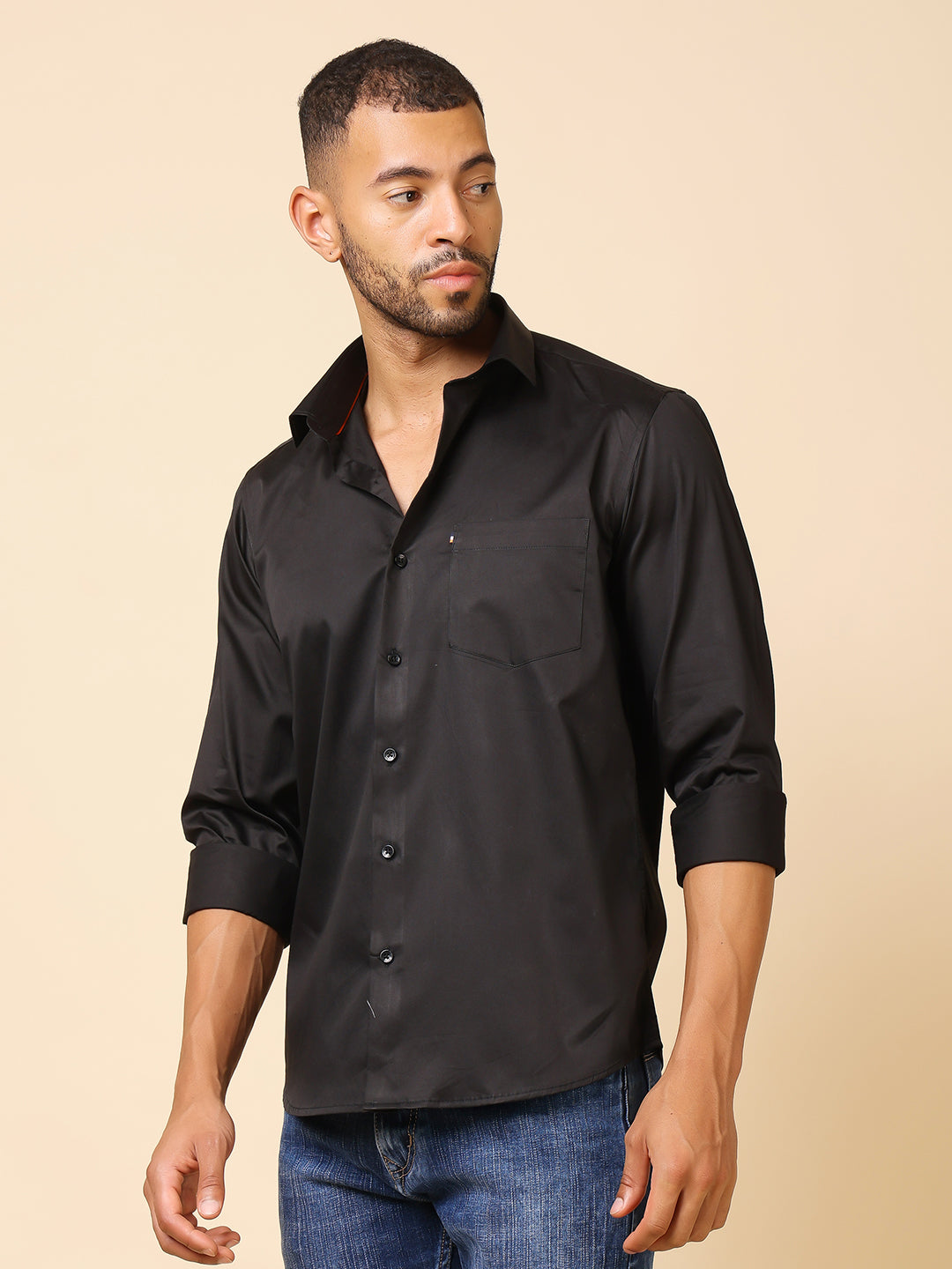 Stylox Men’s Slim Fit Satin Shirt | Premium Solid Formal Shirt for Office & Party Wear | Full Sleeve Smooth Finish Shirt - Stylox