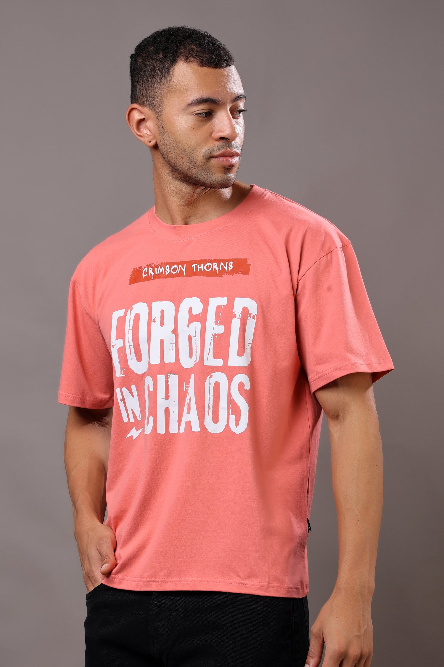 Stylox Men’s Casual Crew Neck Oversized Graphic Printed T-Shirt