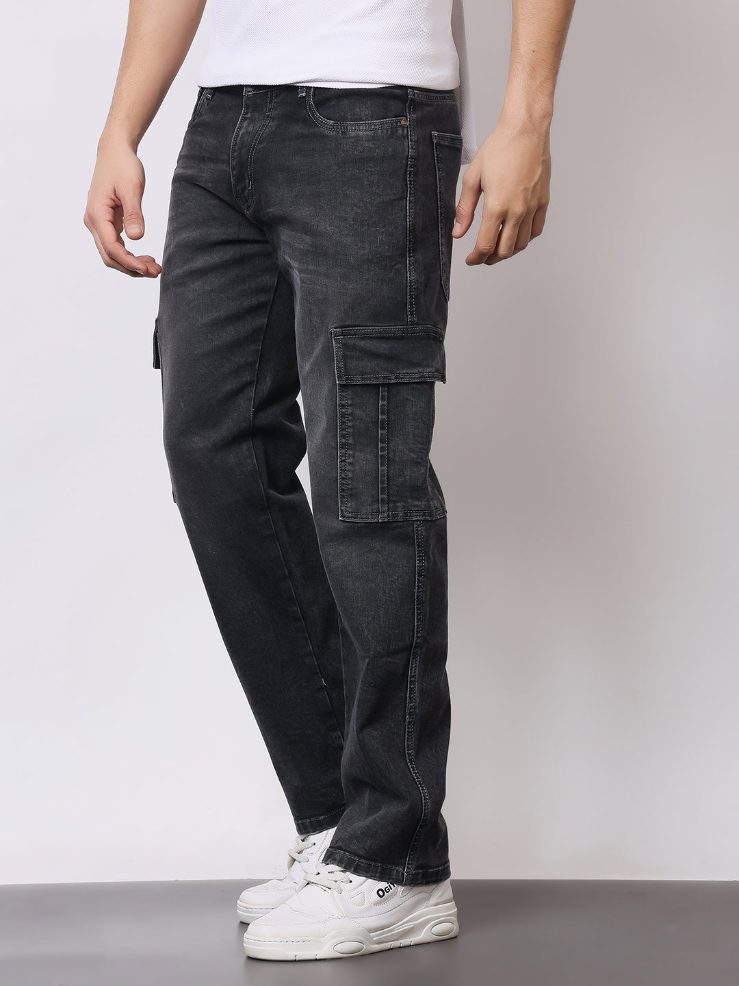 Stylox Men’s Regular Fit Cargo Jeans | Multi-Pocket Denim Cargo Pants for Casual & Streetwear Style - Stylox