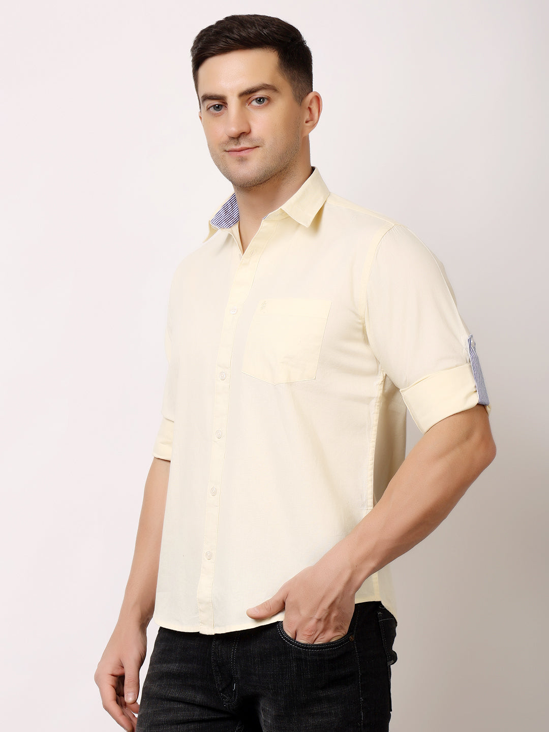 Stylox Men’s Regular Fit Oxford Full Sleeve Solid Shirt | Premium Cotton Blend Casual & Formal Wear - Stylox