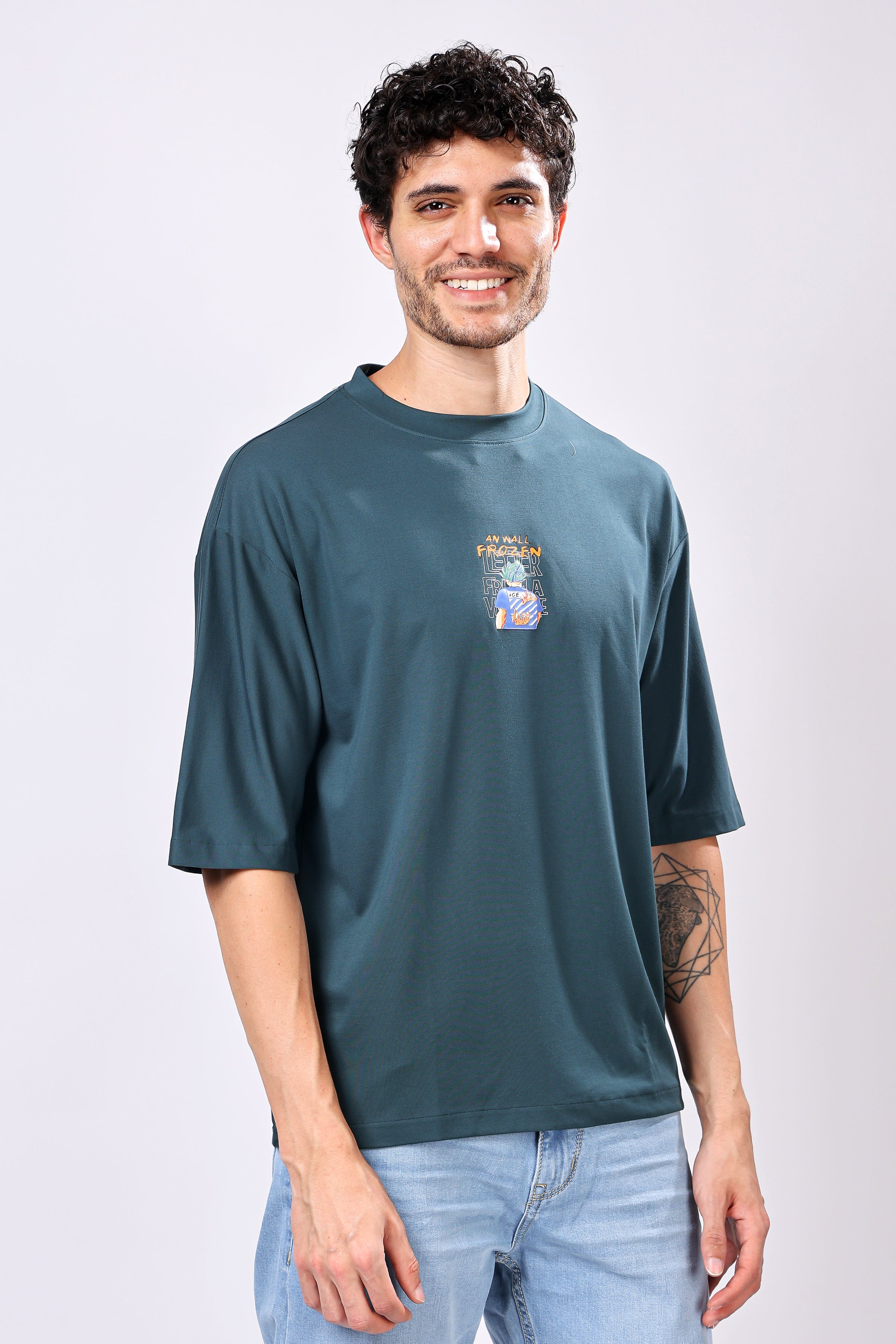 Stylox Men’s Oversized Round Neck Half Sleeve Back Printed T-Shirt | Premium Cotton Loose Fit Graphic Tee for Streetwear & Casual Style - Stylox