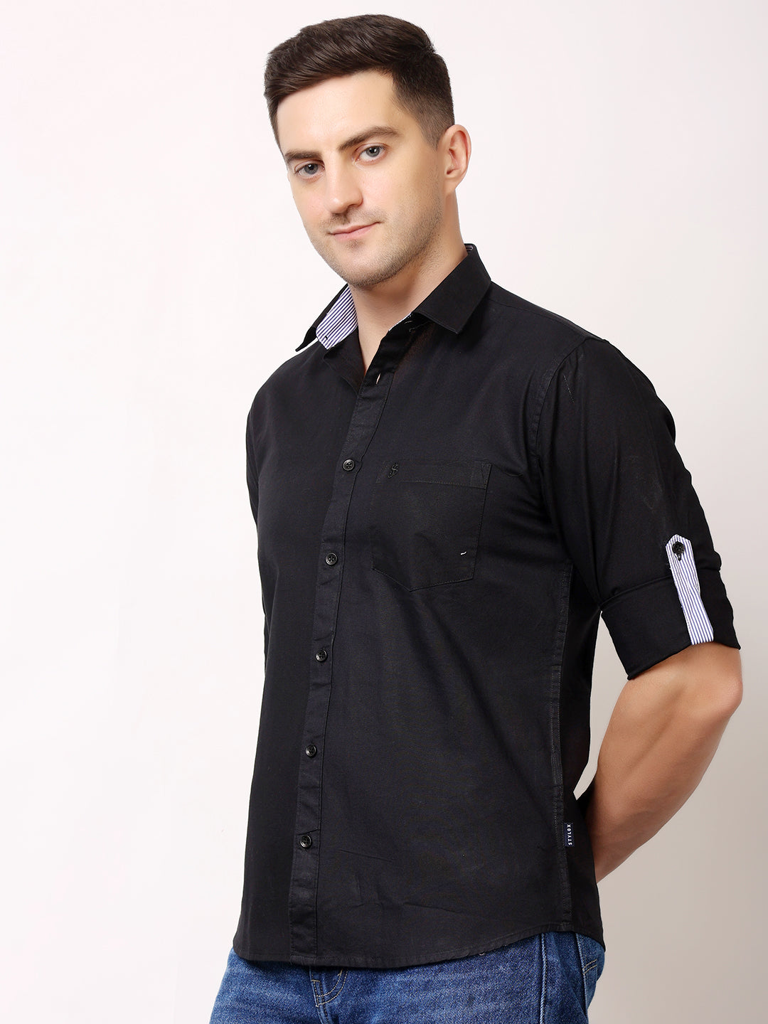 Stylox Men’s Regular Fit Oxford Full Sleeve Solid Shirt | Premium Cotton Blend Casual & Formal Wear - Stylox