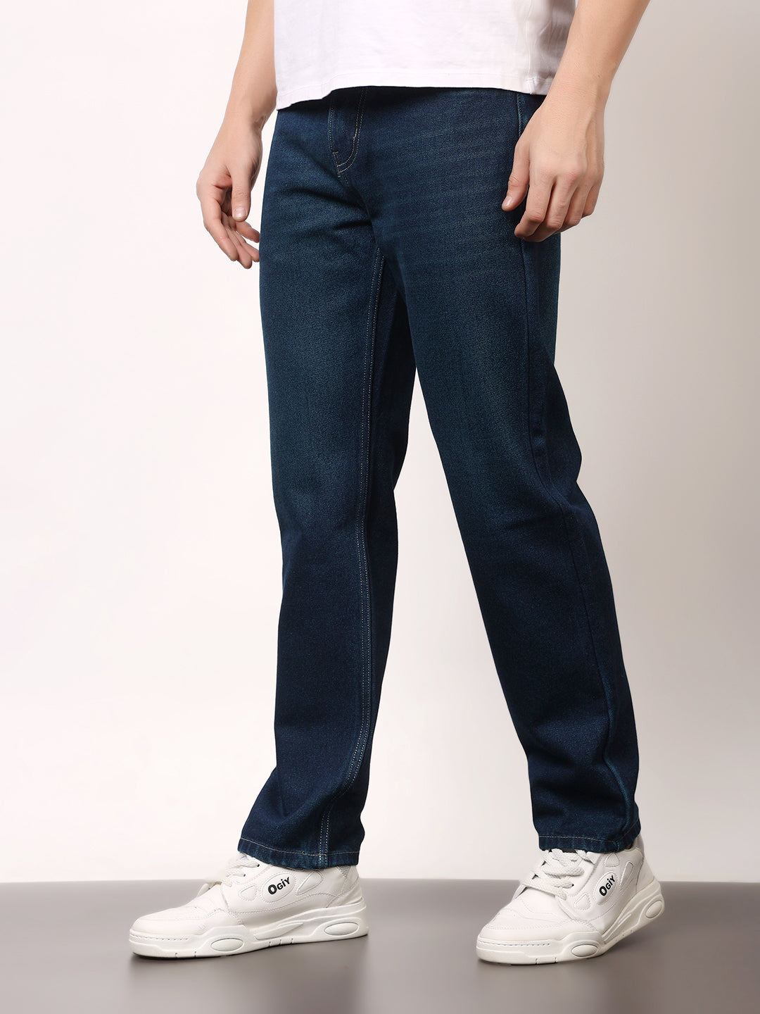Stylox Men’s Relaxed Fit Solid Jeans | Comfortable Denim Casual Wear for Everyday Style (Blue) - Stylox