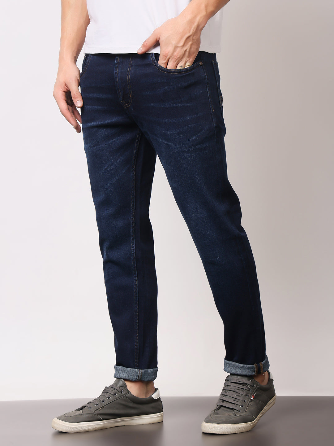 Stylox Men’s Ankle Fit Washed Jeans | Stretchable Denim Jeans for Men | Stylish Tapered Fit Casual Jeans for Trendy Look