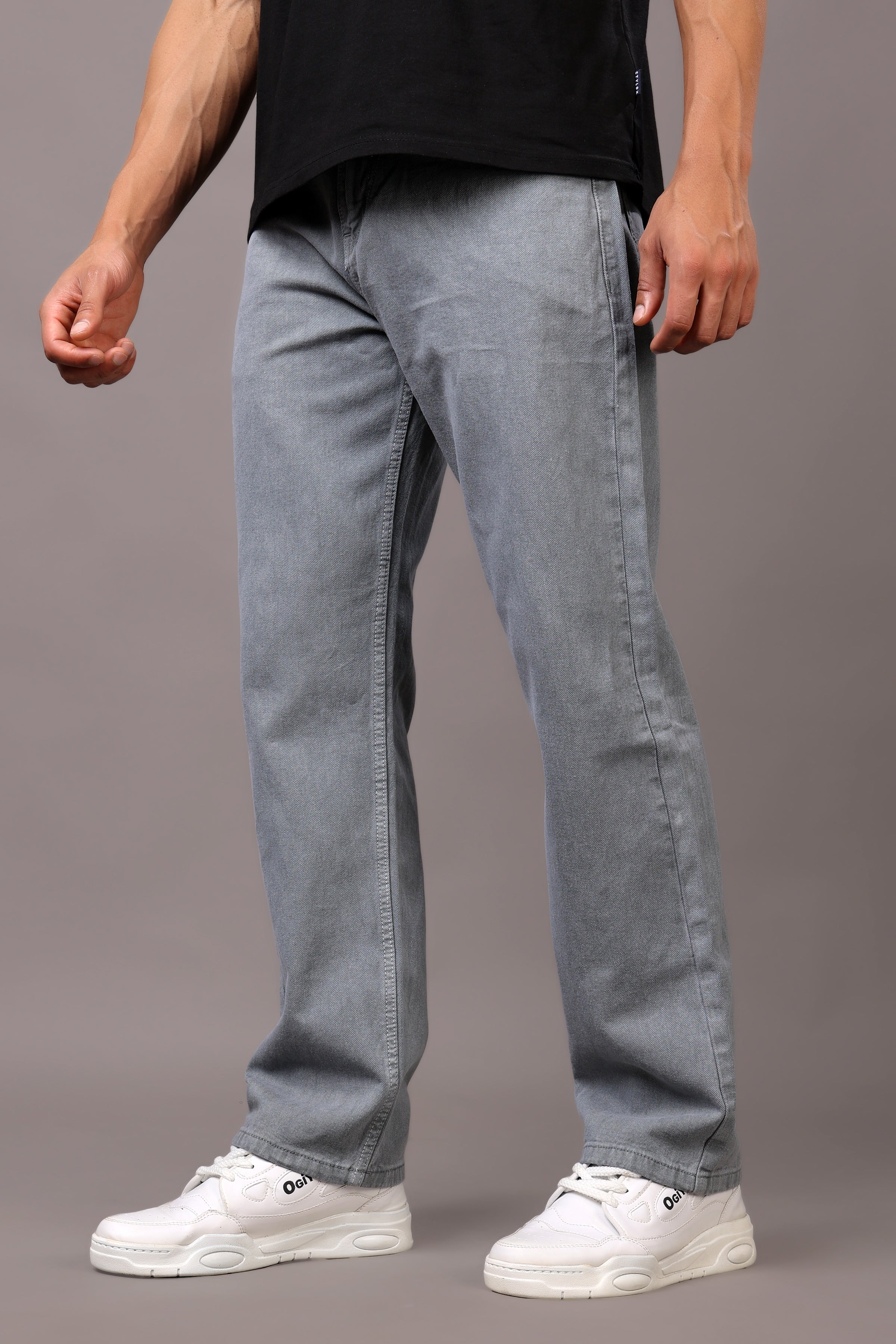 Stylox Men’s Relaxed Fit Denim Jeans - Ash Grey, Black, Steel Grey, Fossil Grey & Olive