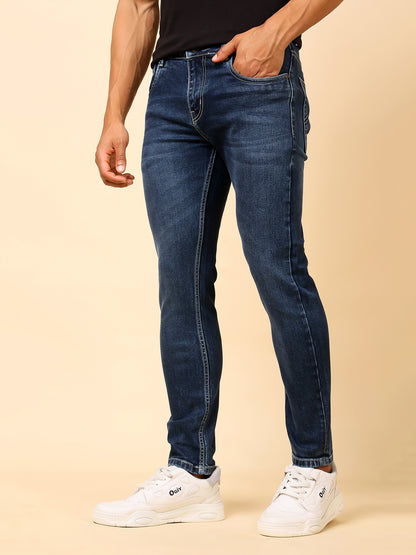 Stylox Men’s Ankle Fit Washed Jeans | Stretchable Denim Jeans for Men | Stylish Tapered Fit Casual Jeans