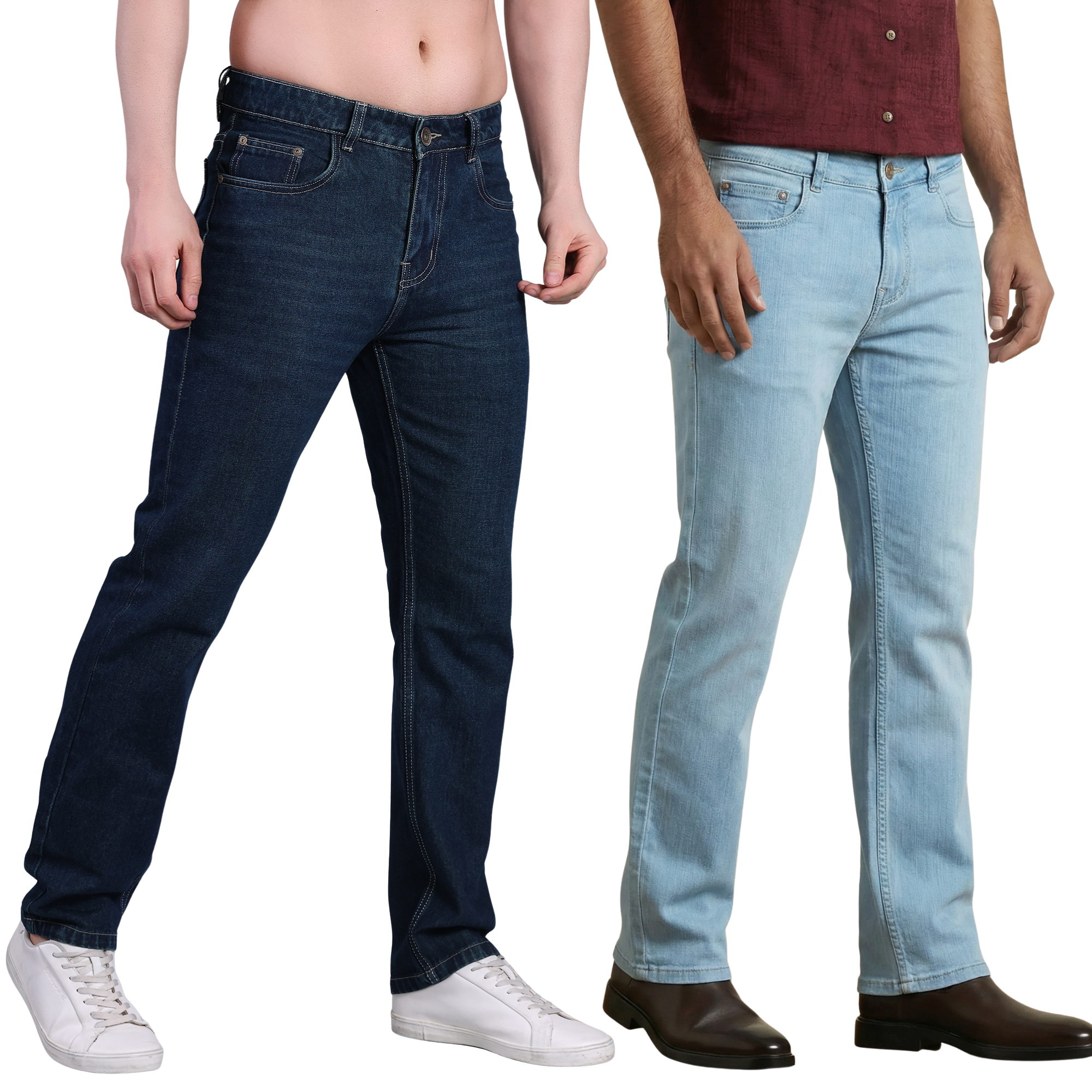 Stylox Straight Fit Denim Jeans Pack Of 2 - Stylox