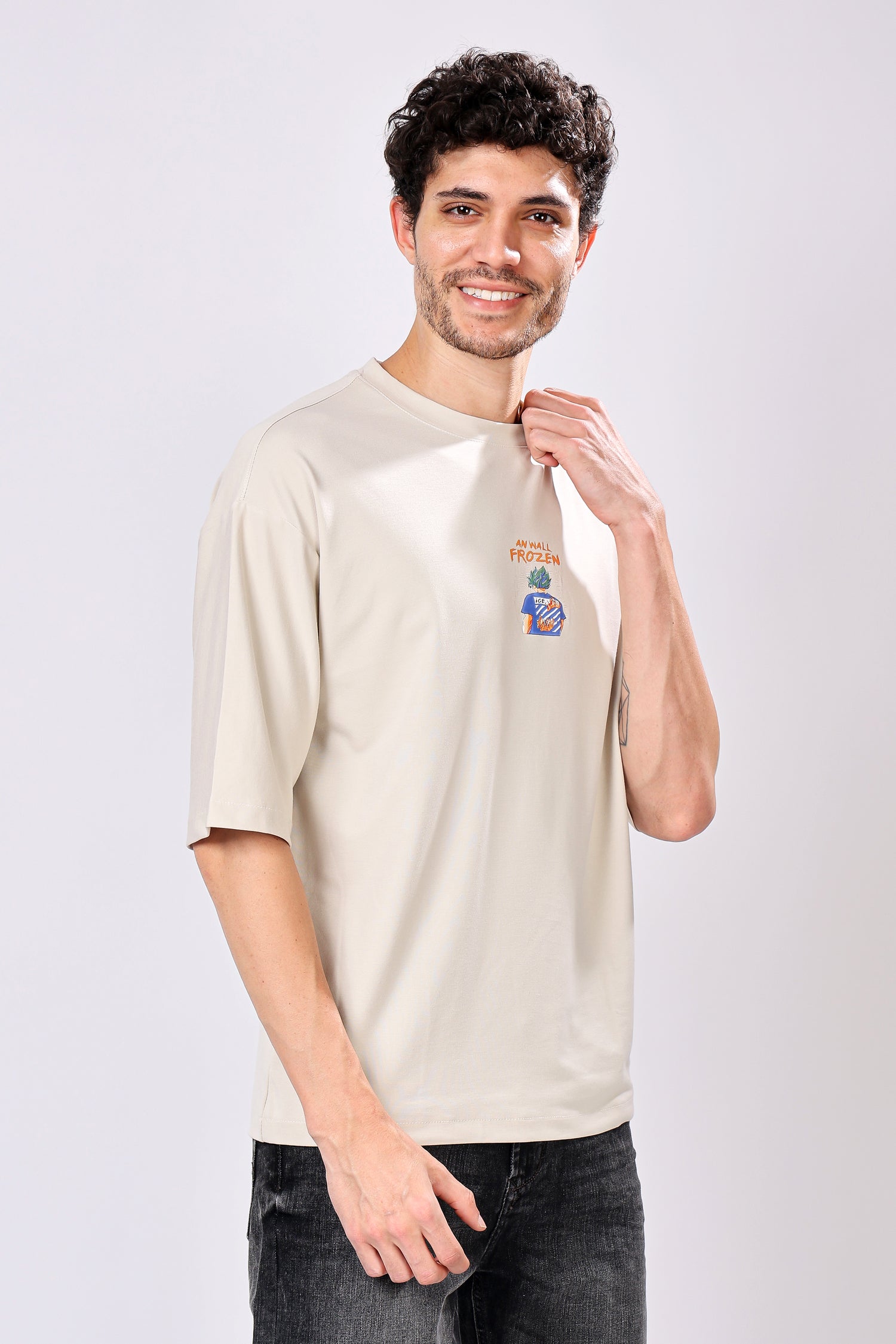 Stylox Men’s Oversized Round Neck Half Sleeve Back Printed T-Shirt | Premium Cotton Loose Fit Graphic Tee for Streetwear &amp; Casual Style