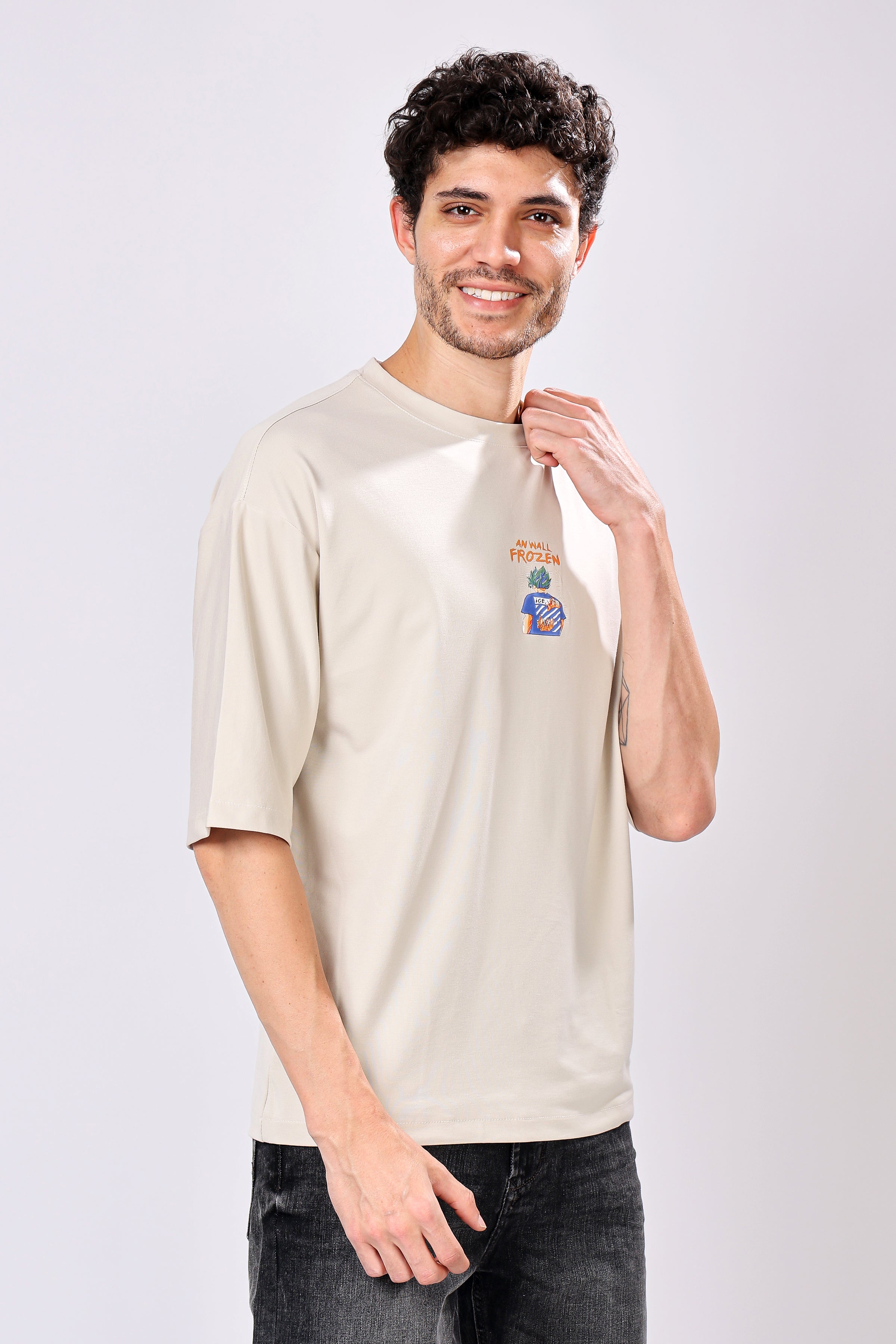 Stylox Men’s Oversized Round Neck Half Sleeve Back Printed T-Shirt | Premium Cotton Loose Fit Graphic Tee for Streetwear & Casual Style - Stylox
