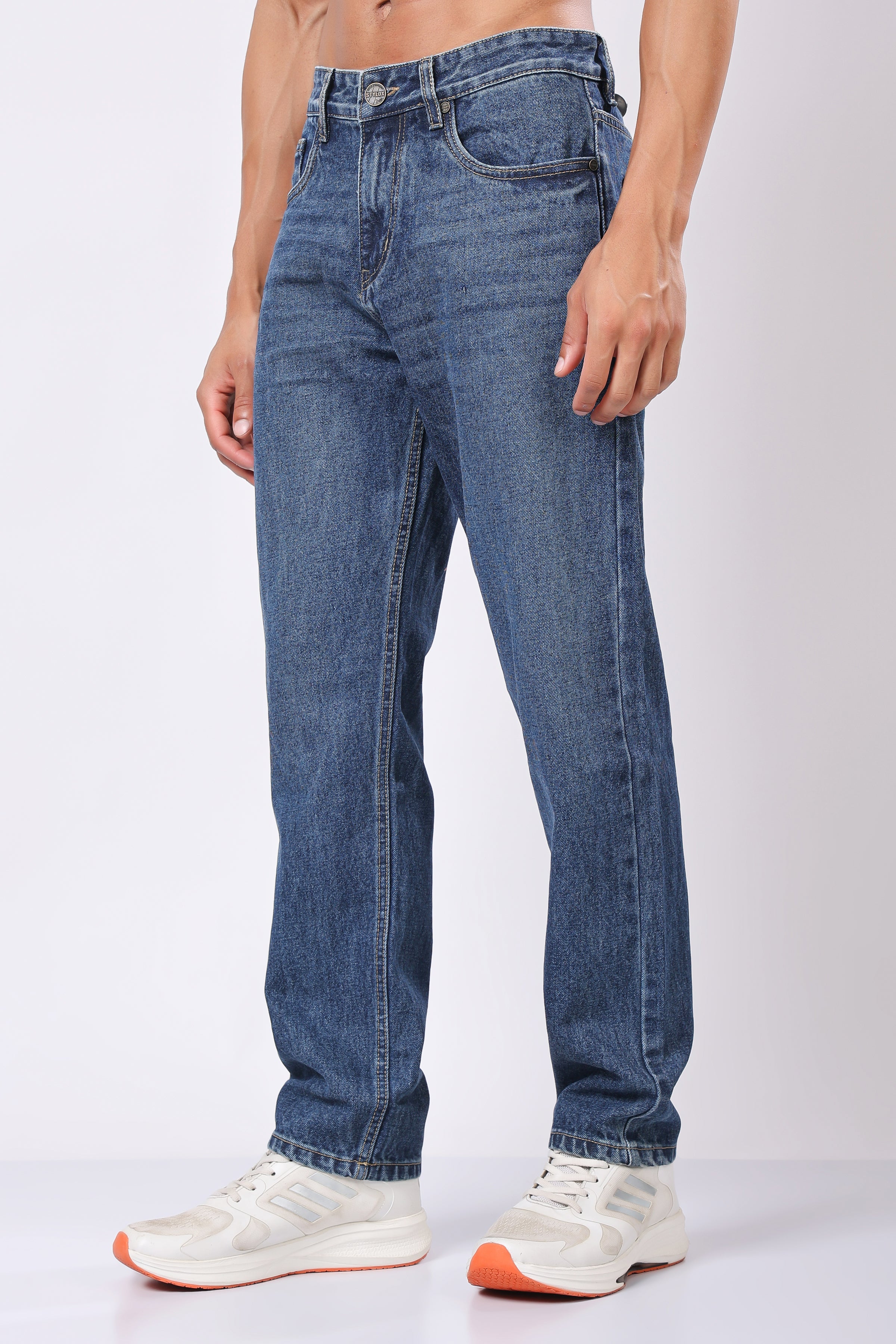 Stylox Relaxed Fit Jeans for Men | Dark Blue, Light Blue, Greenish Blue |