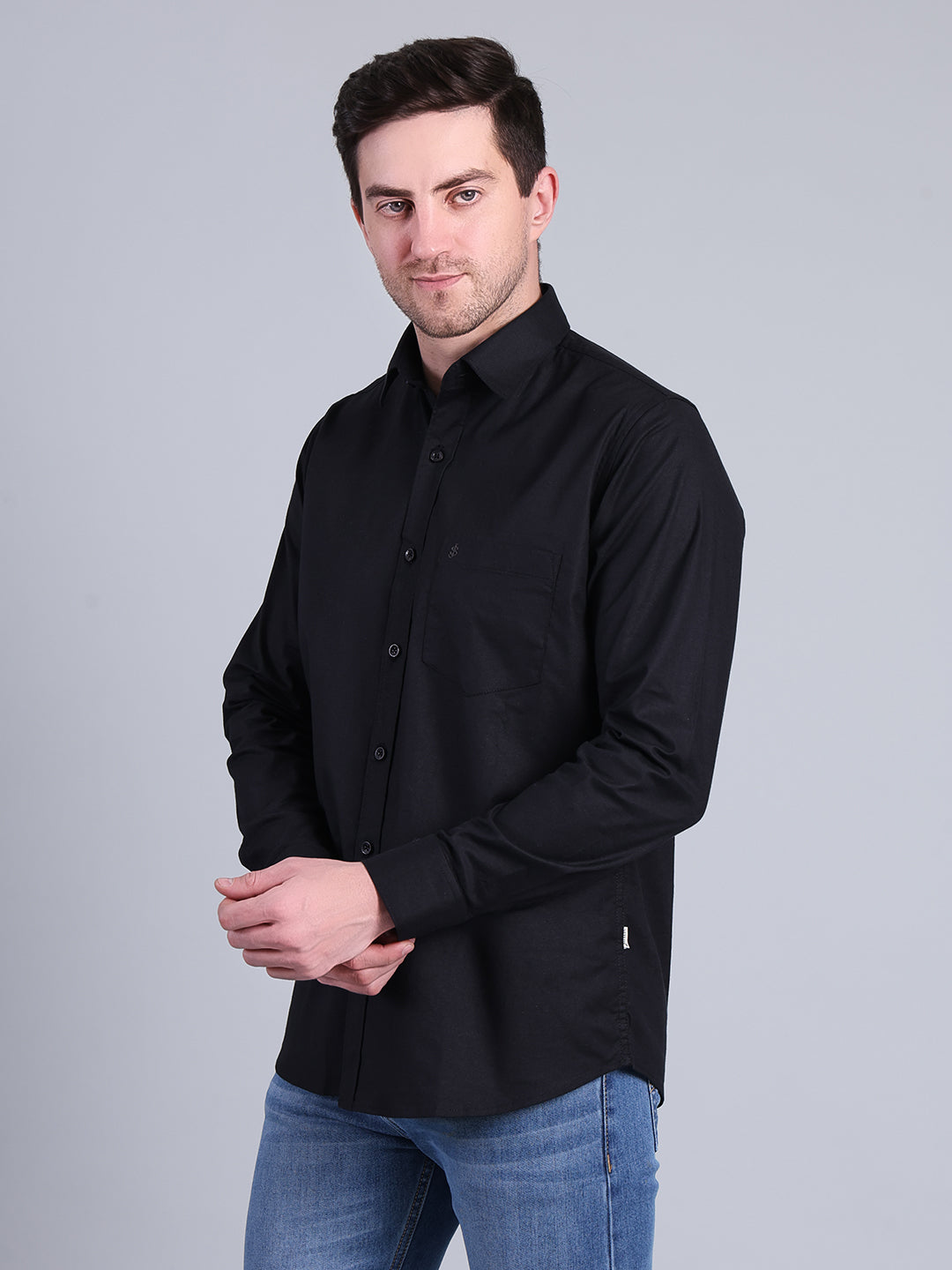 Stylox Men’s Solid Casual Shirt | Full Sleeve Regular Fit Shirt for Everyday Wear