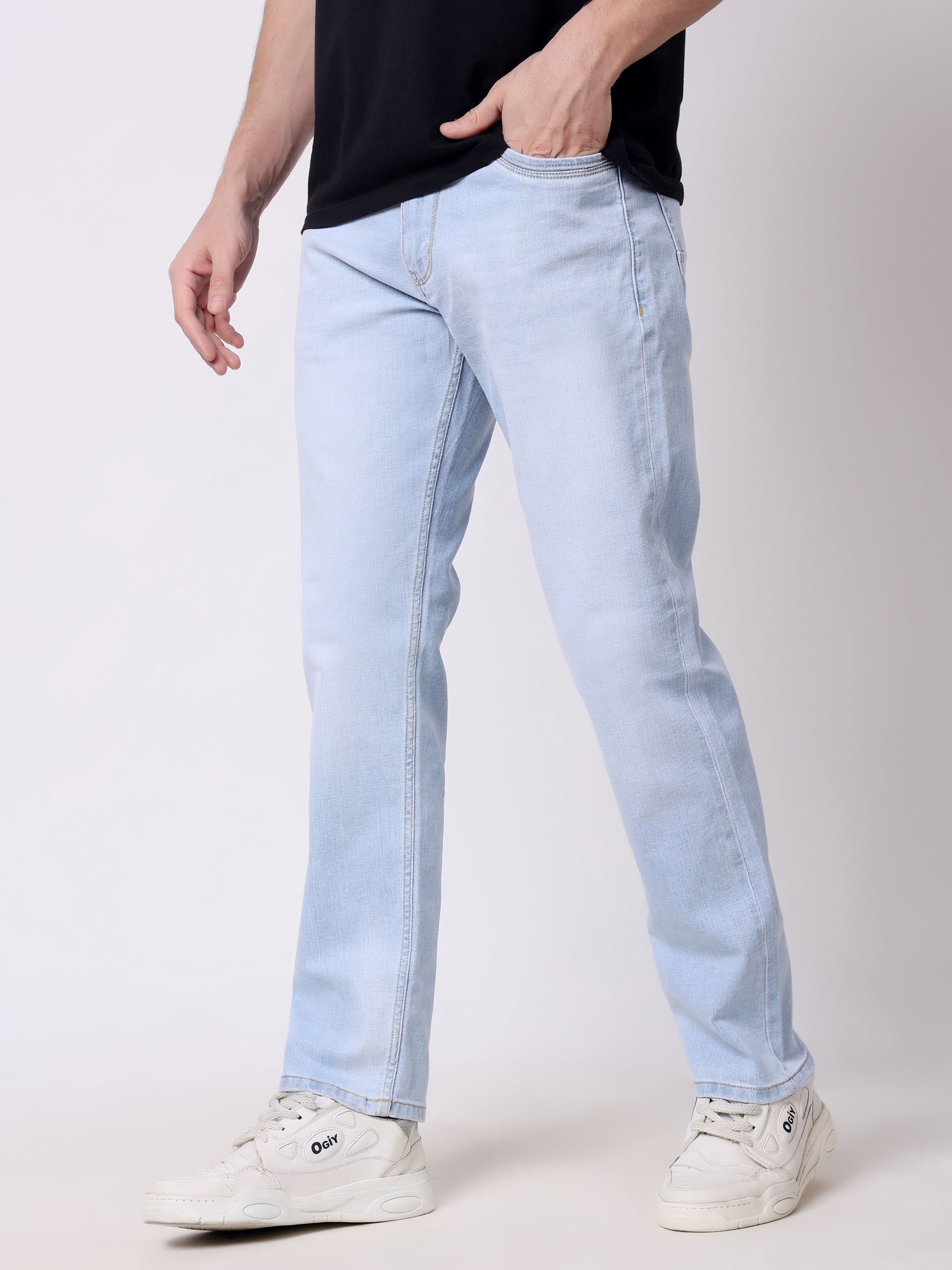 Stylox Men’s Stretchable Slim Fit Mid-Rise Casual Denim Jeans - Stylox