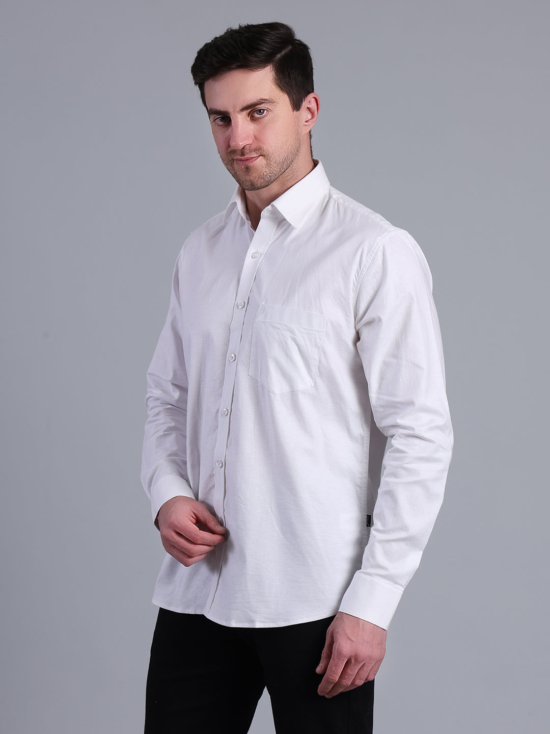 Stylox Men’s Solid Casual Shirt | Full Sleeve Regular Fit Shirt for Everyday Wear
