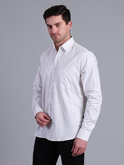 Stylox Men’s Solid Casual Shirt | Full Sleeve Regular Fit Shirt for Everyday Wear