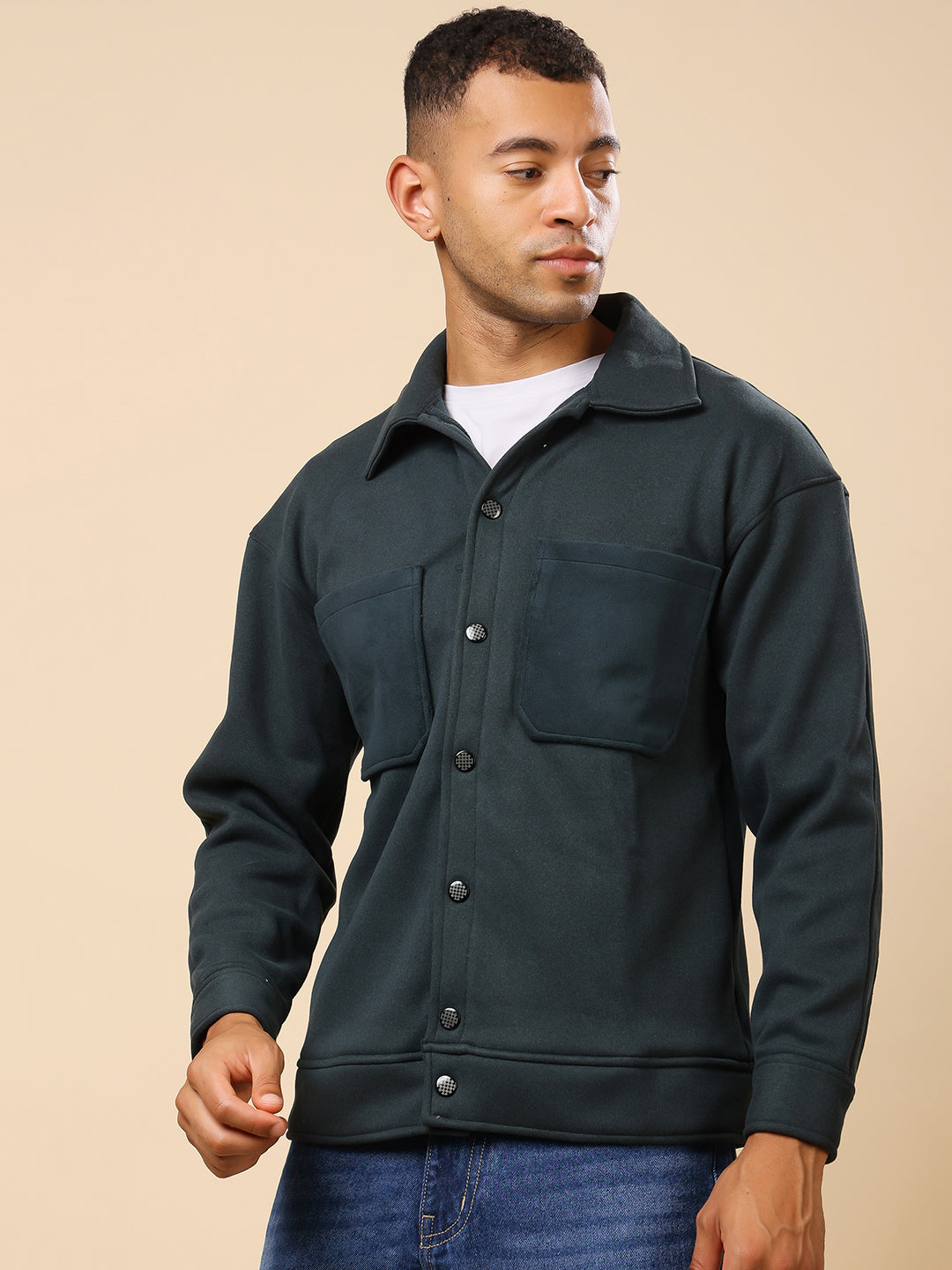 Stylox Men’s Shacket with Button Closure – Stylish Jacket for Every Season