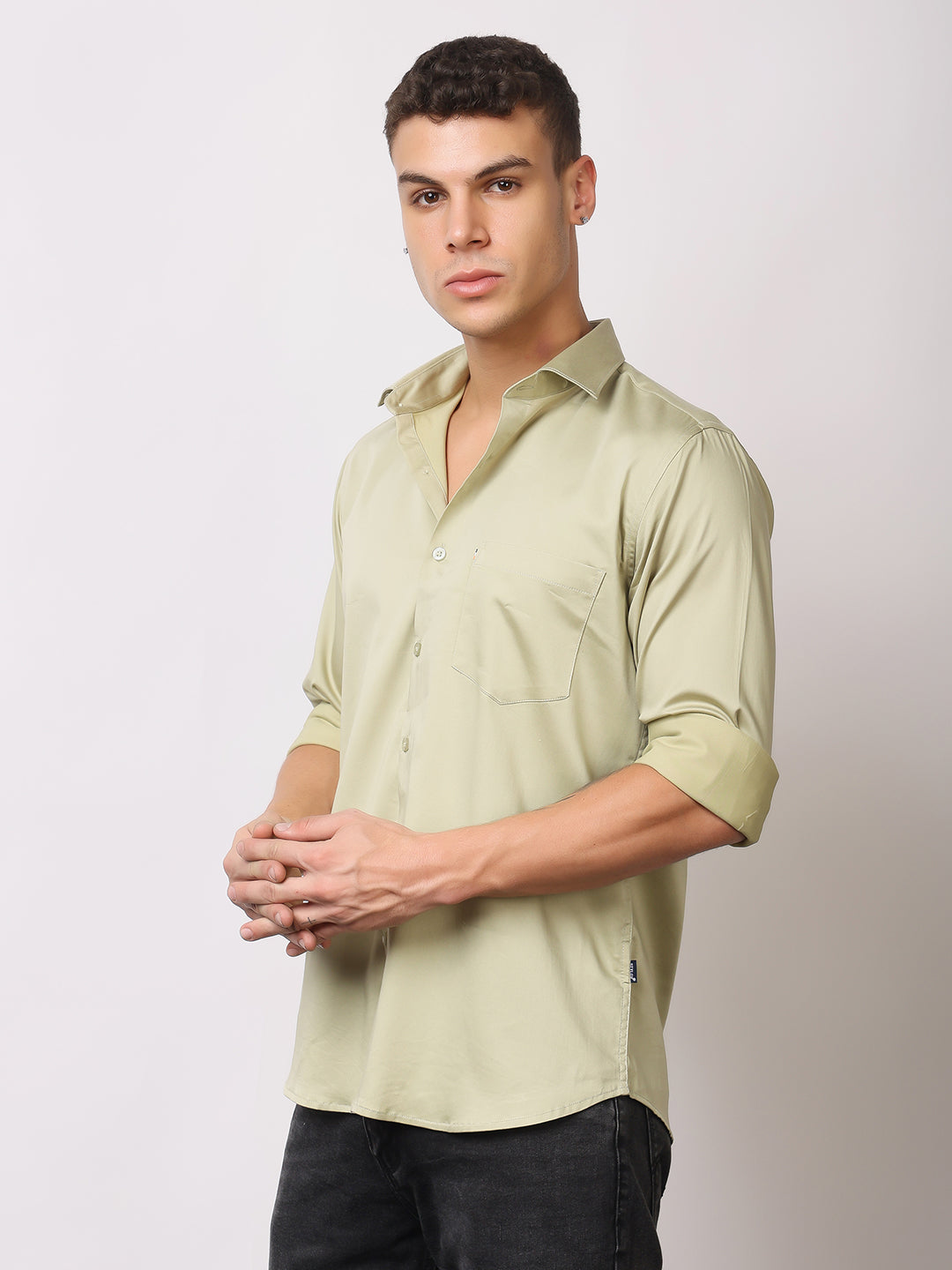 Stylox Men's Full Sleeve Solid Partywear Casual Shirt – Premium Shine Finish Cotton Blend Regular Fit Shirt for Stylish Evening & Occasion Wear - Stylox
