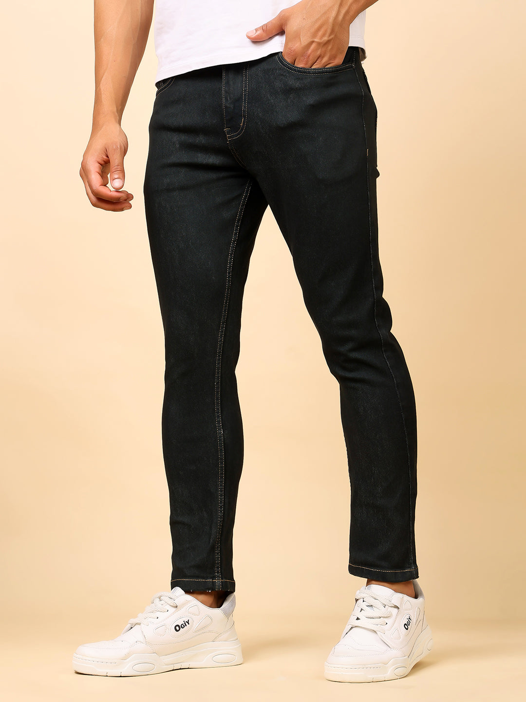 Stylox Men’s Ankle Fit Jeans | Stylish Slim Ankle-Length Jeans for Casual & Streetwear Look|J-03 - Stylox