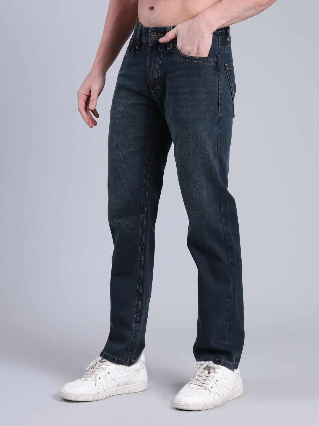 Stylox Men’s Comfort Fit Jeans | Mid Rise Straight Leg Premium Denim for Everyday Wear