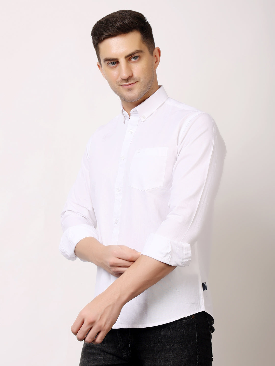Stylox Men’s Premium Oxford Full Sleeve Solid Shirt | Casual & Formal Wear | Soft Cotton Blend