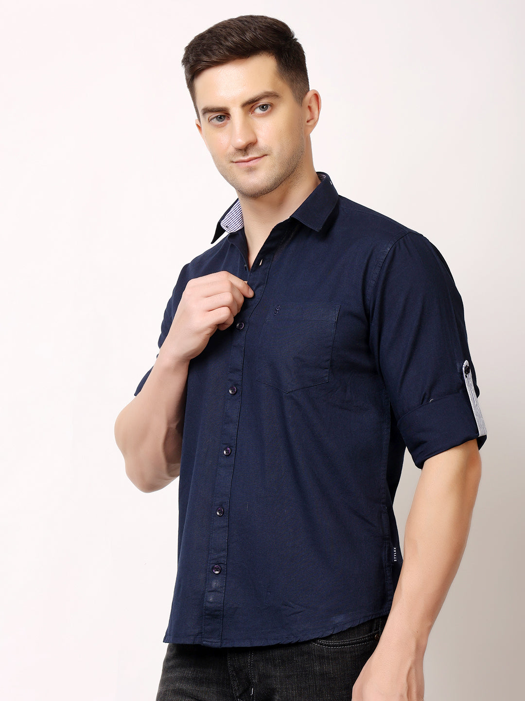 Stylox Men’s Regular Fit Oxford Full Sleeve Solid Shirt | Premium Cotton Blend Casual & Formal Wear - Stylox